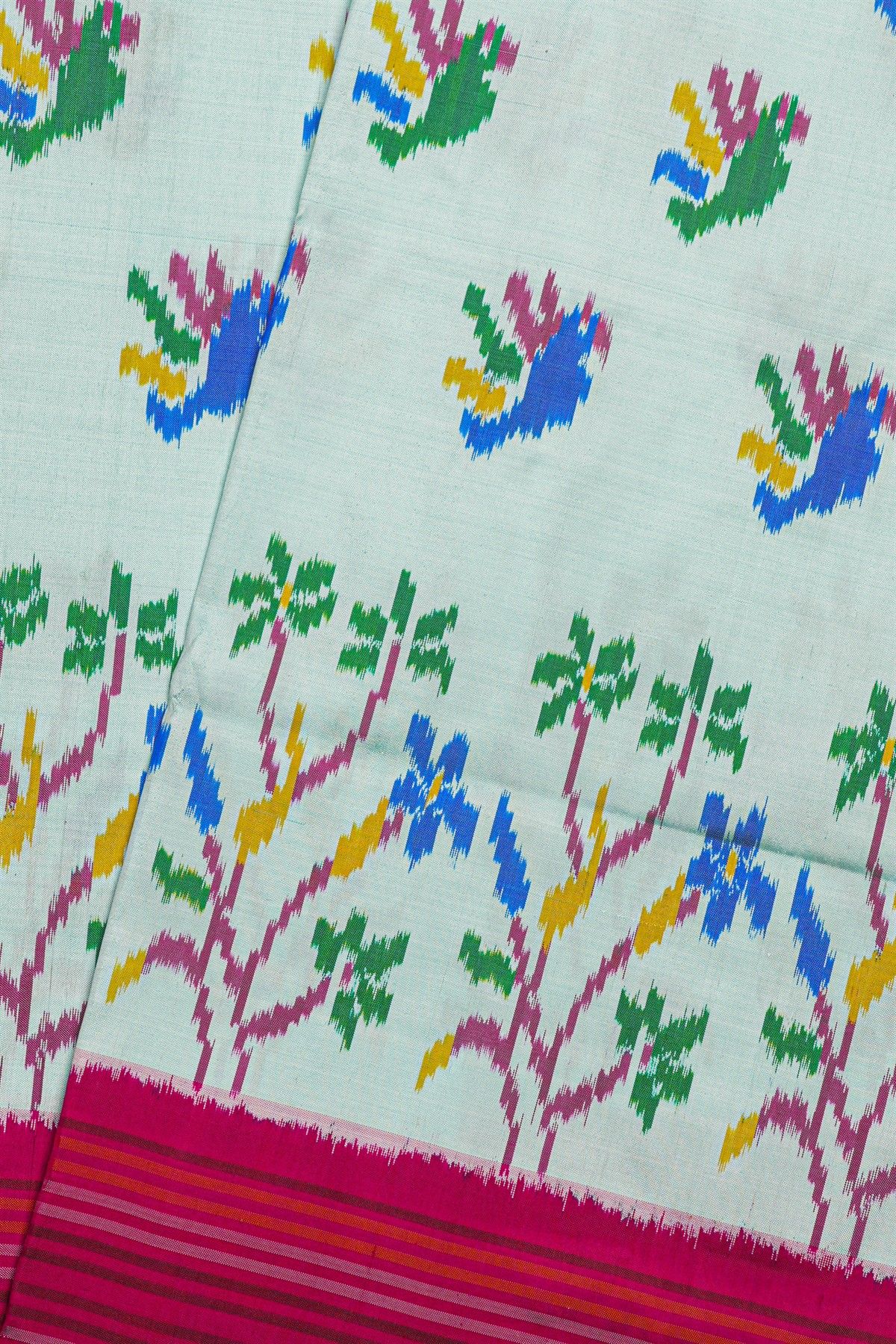 Ikat Silk Sea Green Saree