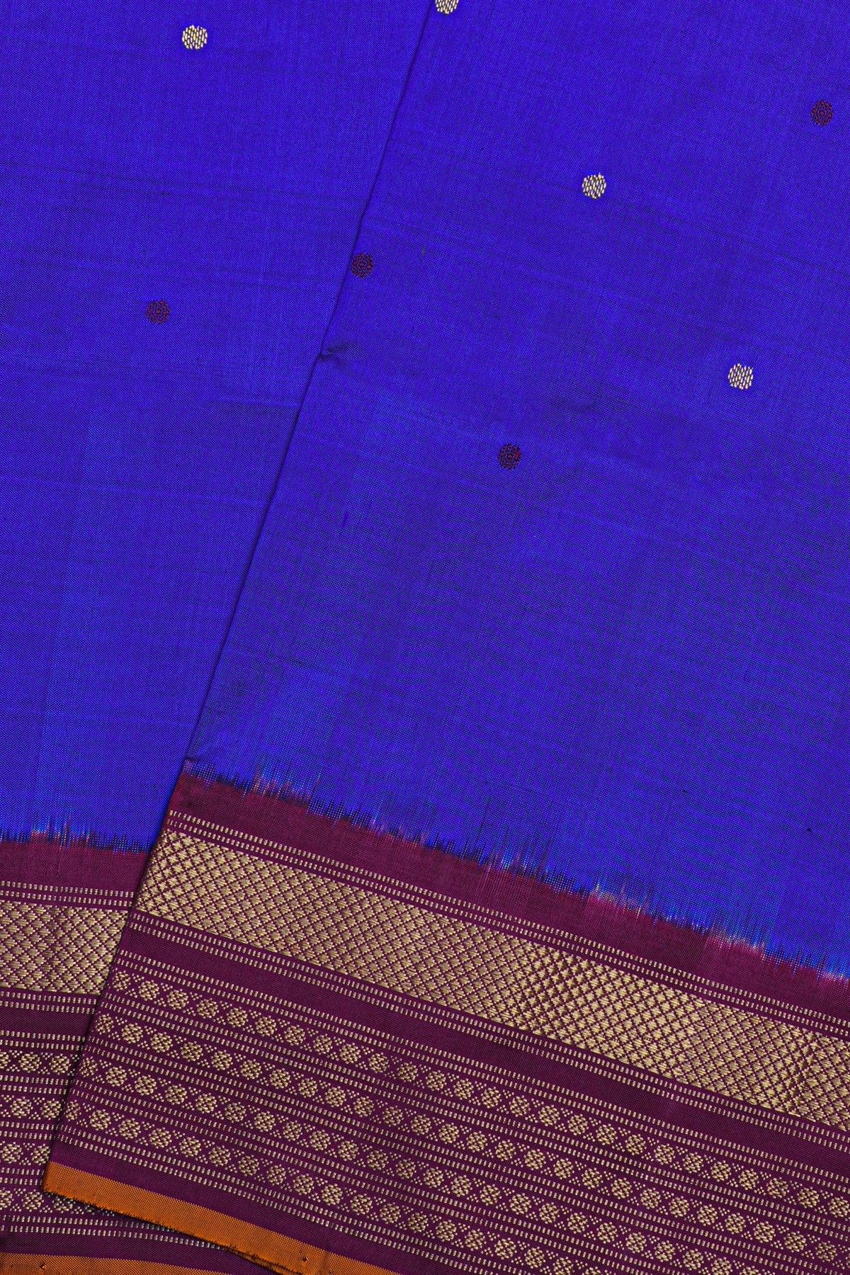 Ikat Silk Royal Blue Saree