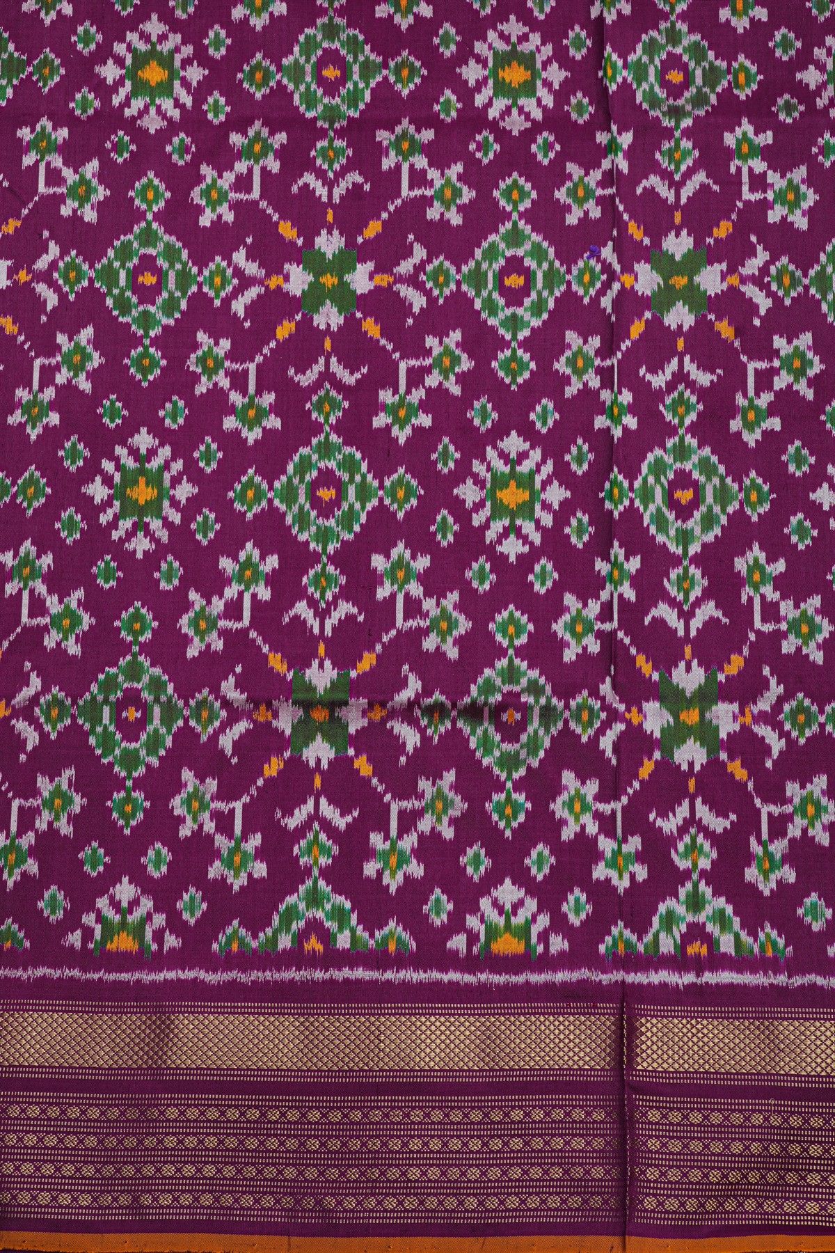 Ikat Silk Royal Blue Saree