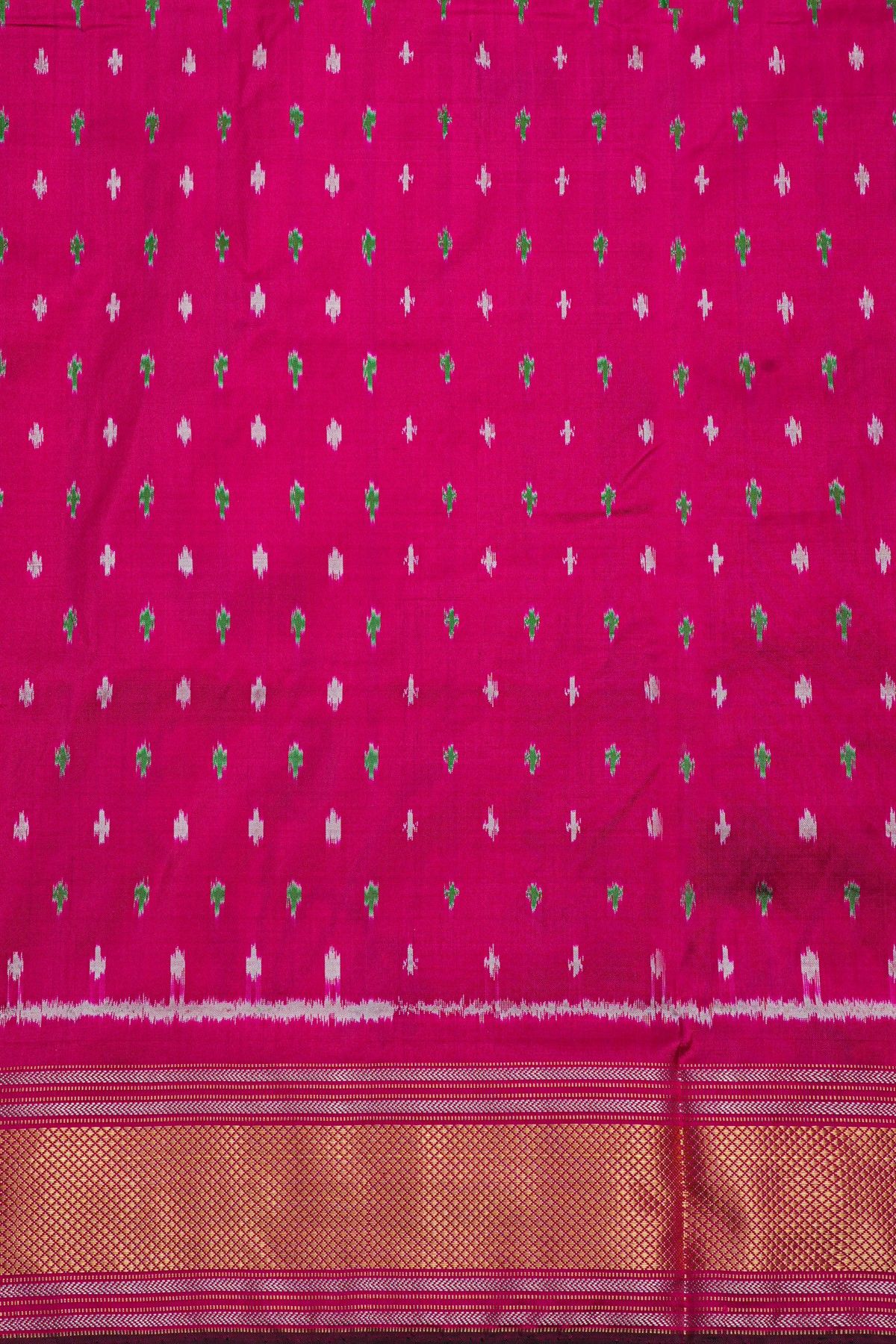 Ikat Silk Off White Saree