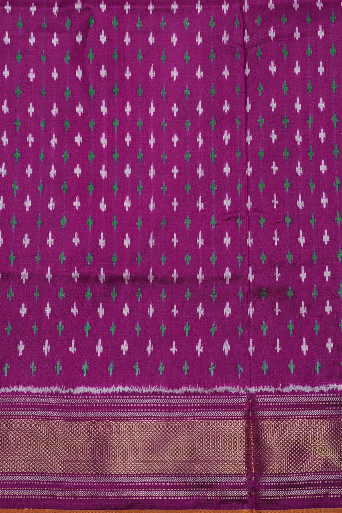 Ikat Silk Yellow Saree