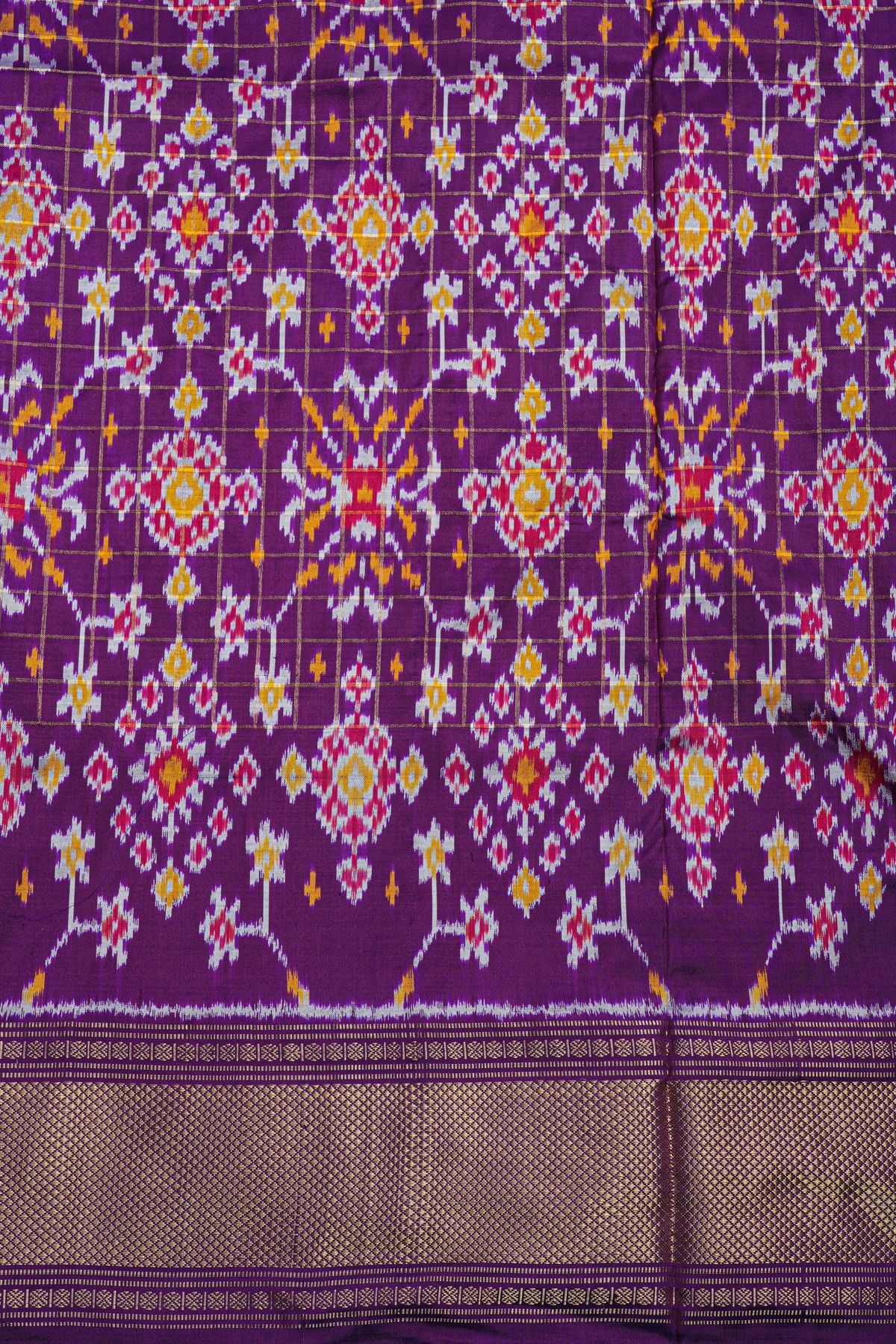 Ikat Silk Yellow Saree