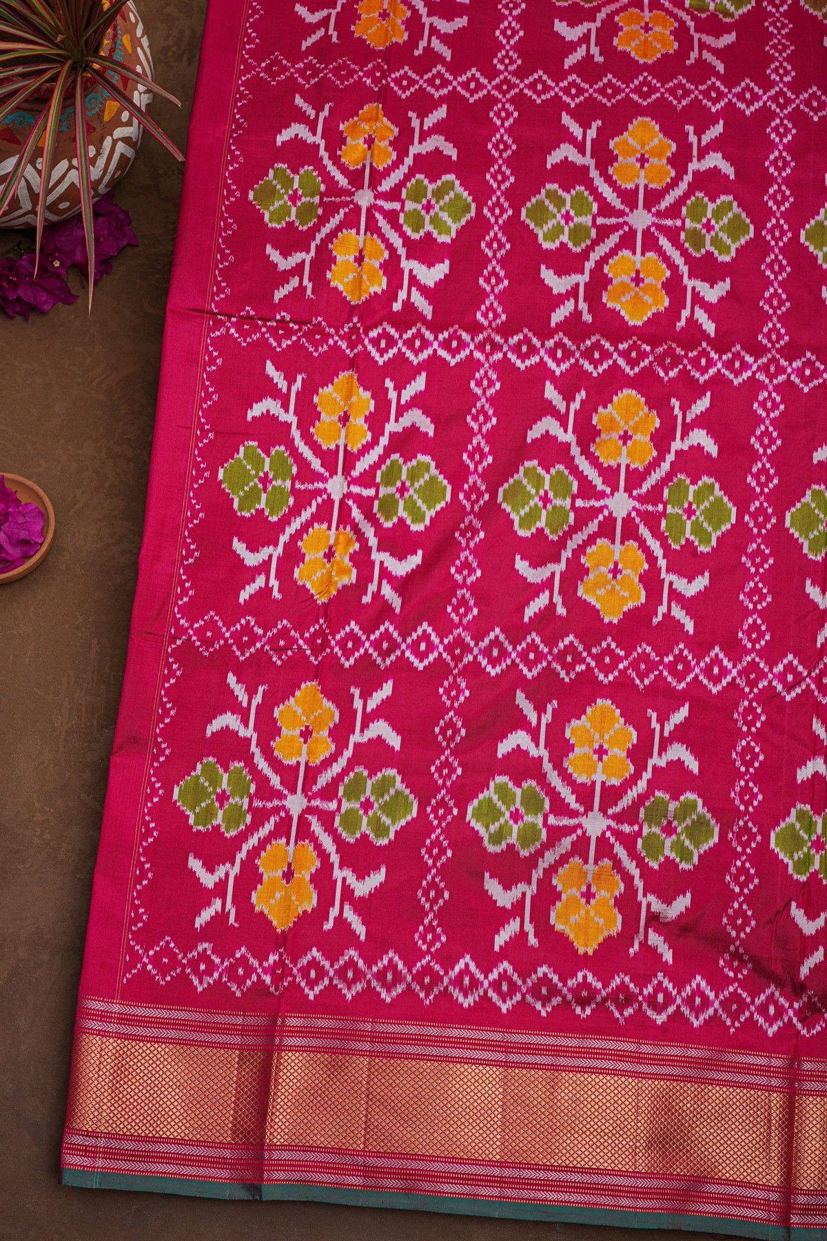 Ikat Silk Royal Blue Saree