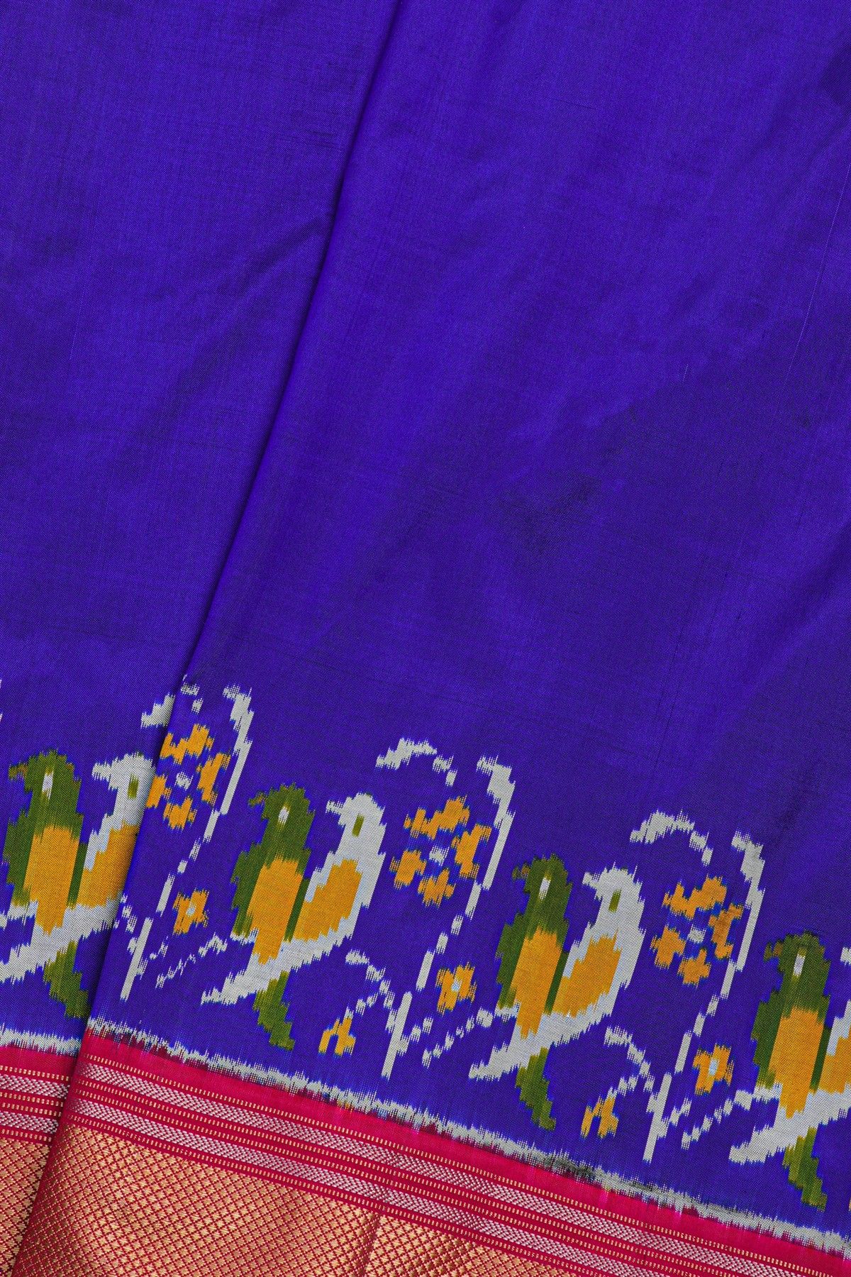 Ikat Silk Royal Blue Saree