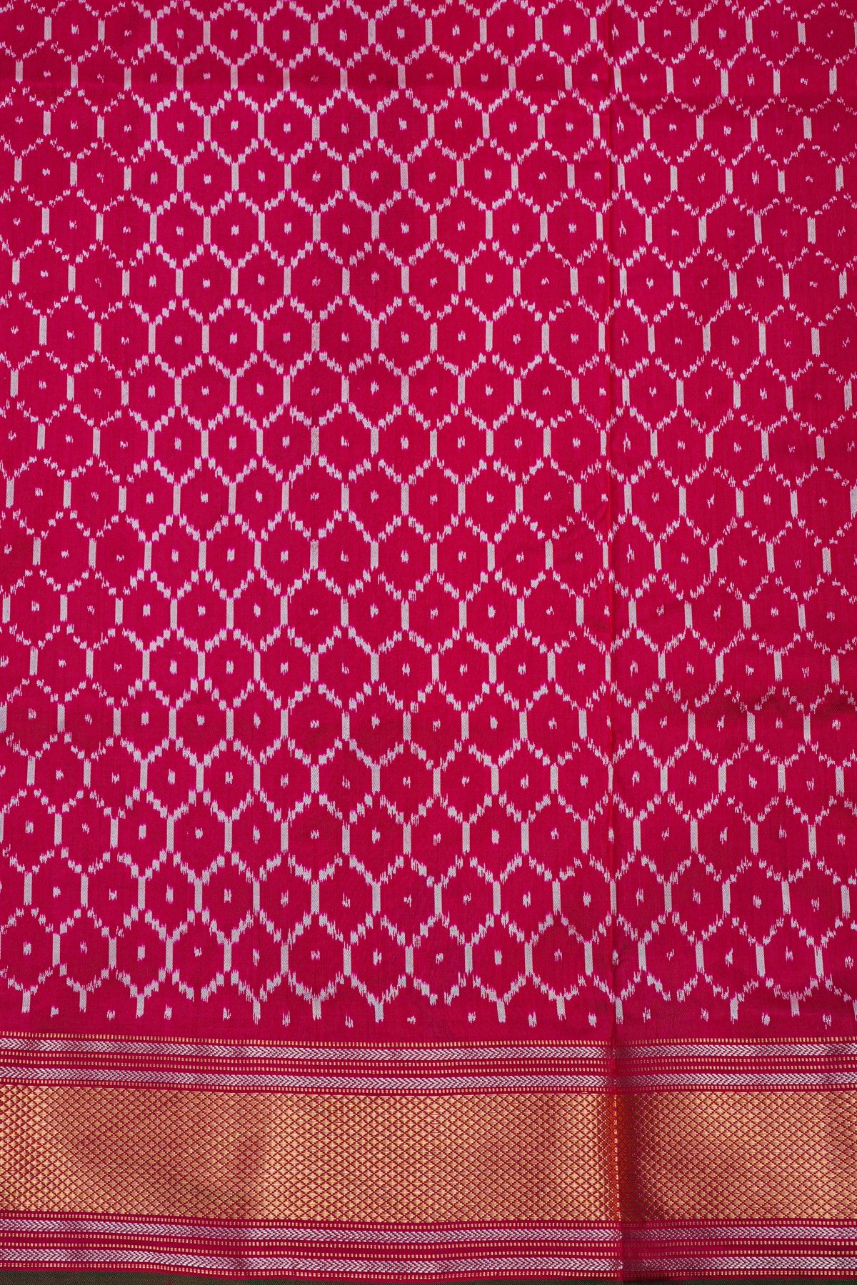 Ikat Silk Yellow Saree