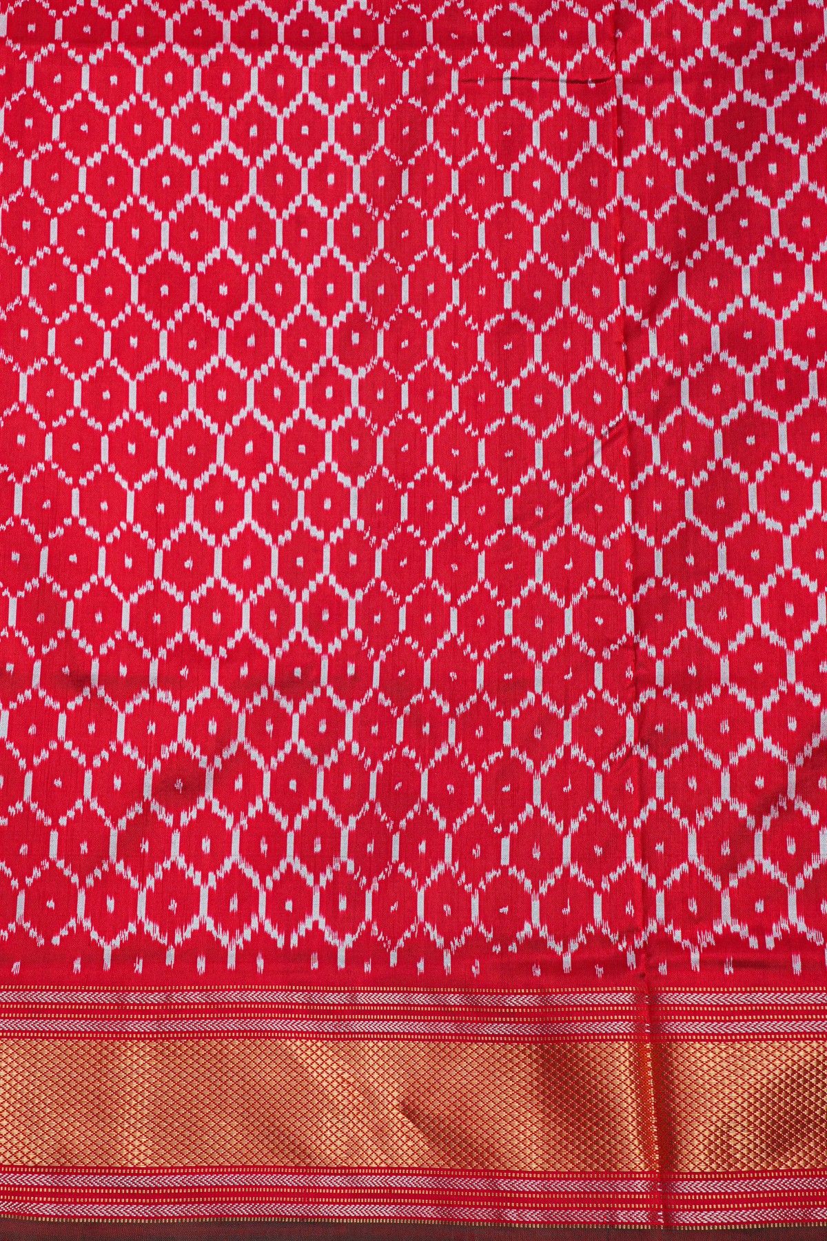 Ikat Silk Wine Saree