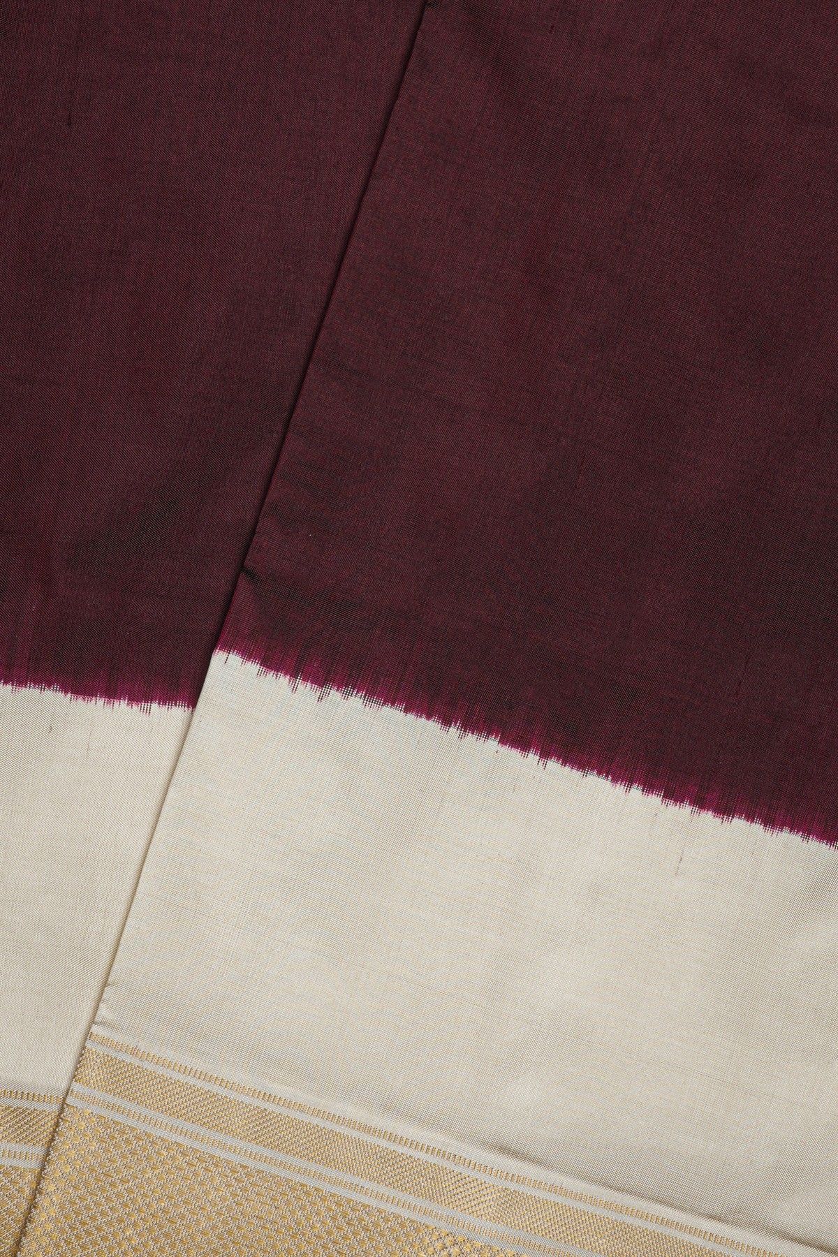 Ikat Silk Dark Maroon Saree