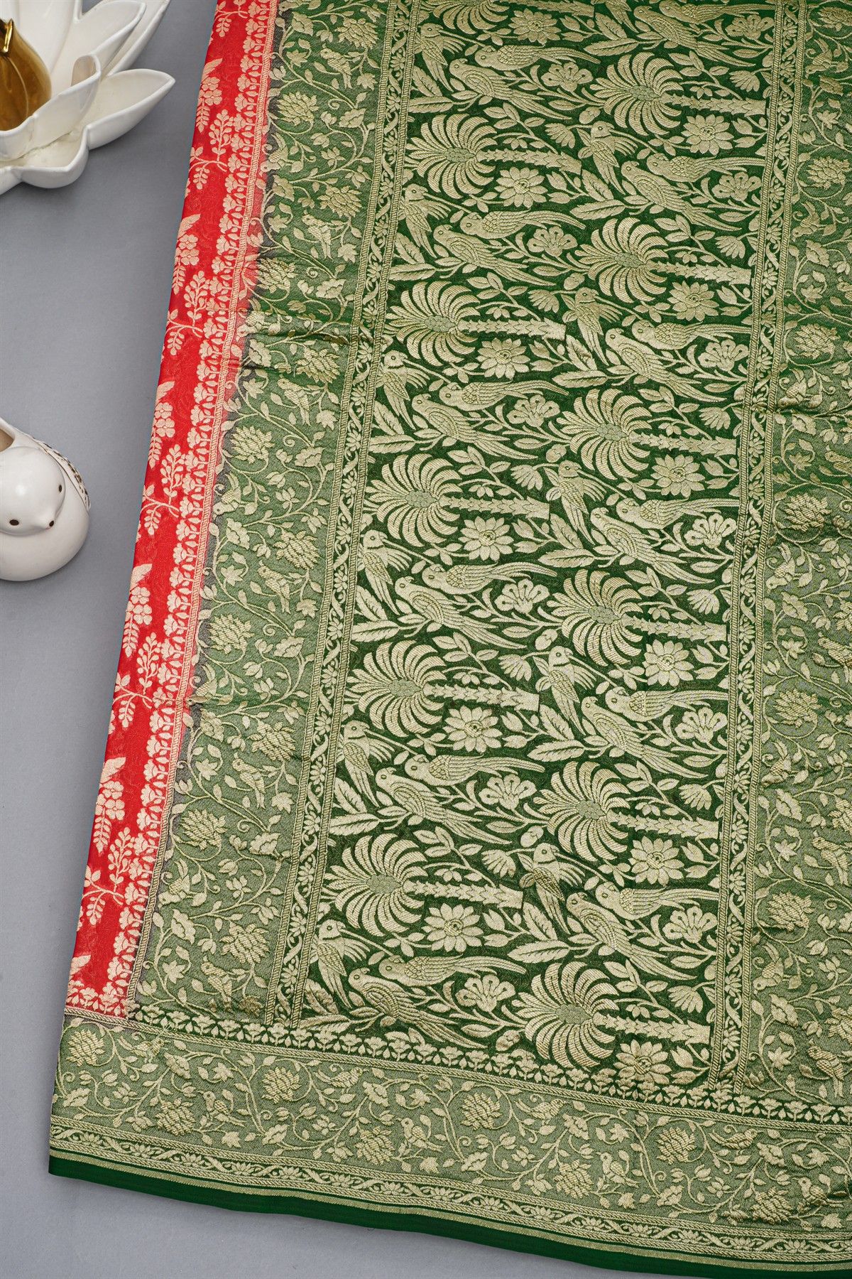 Kaddi Georgette Red Saree