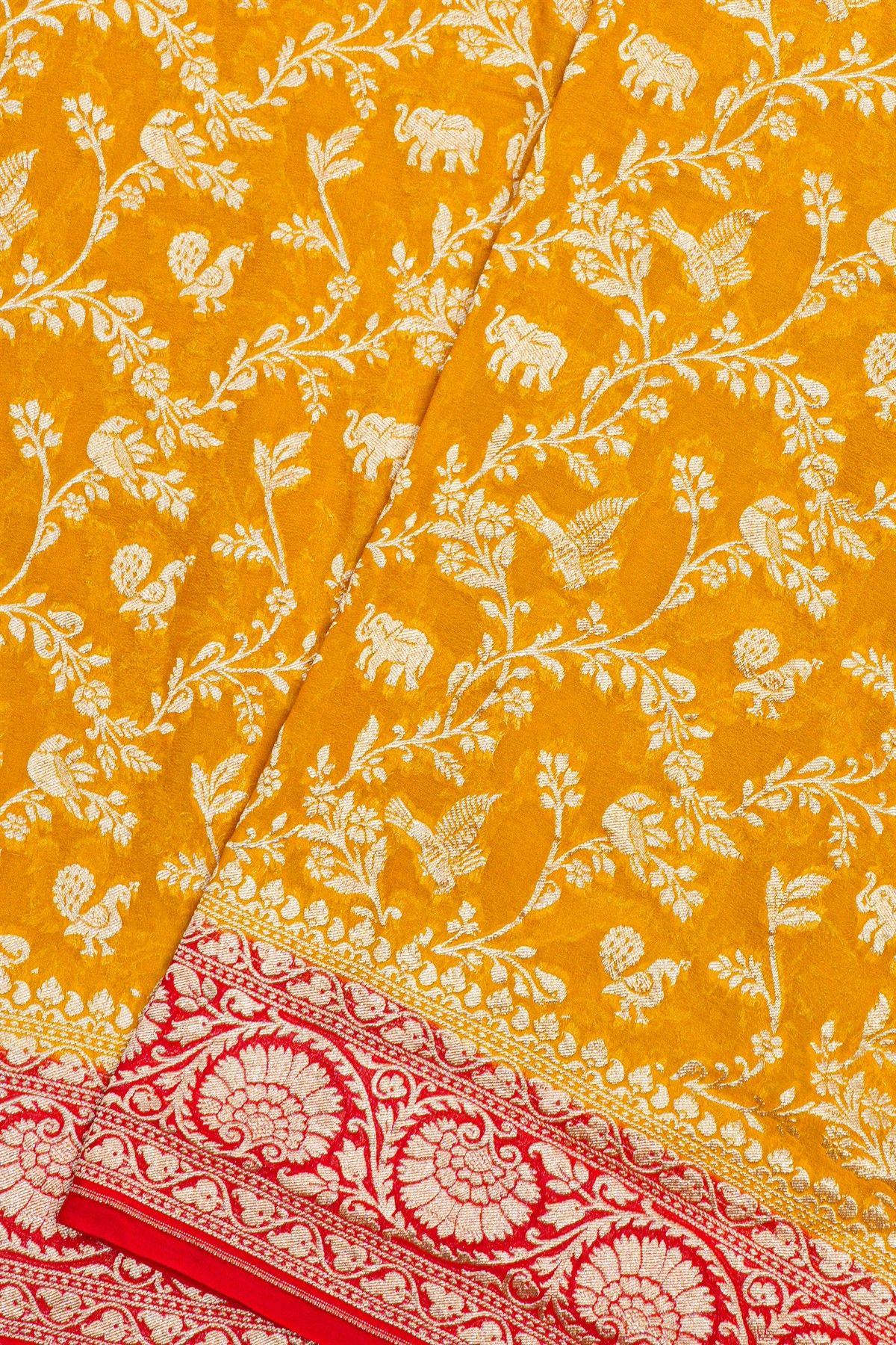 Kaddi Georgette Mustard Saree