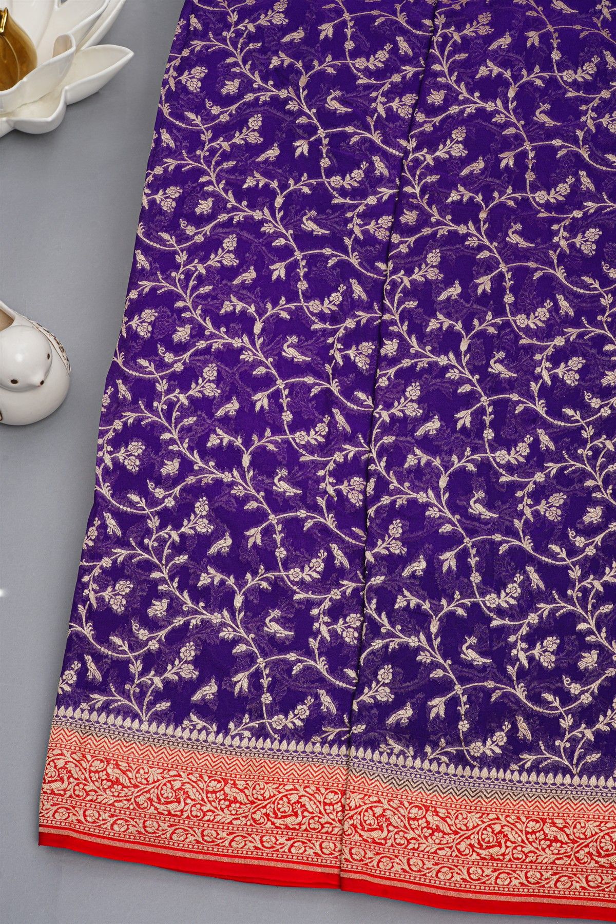 Kaddi Georgette Purple Saree
