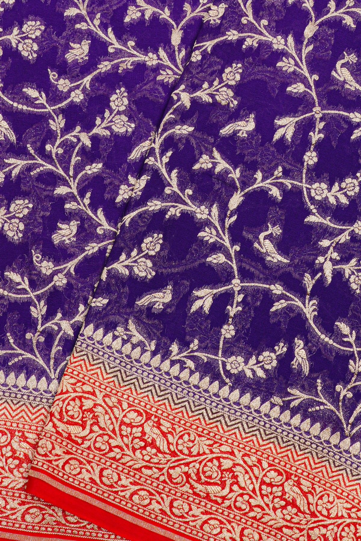 Kaddi Georgette Purple Saree