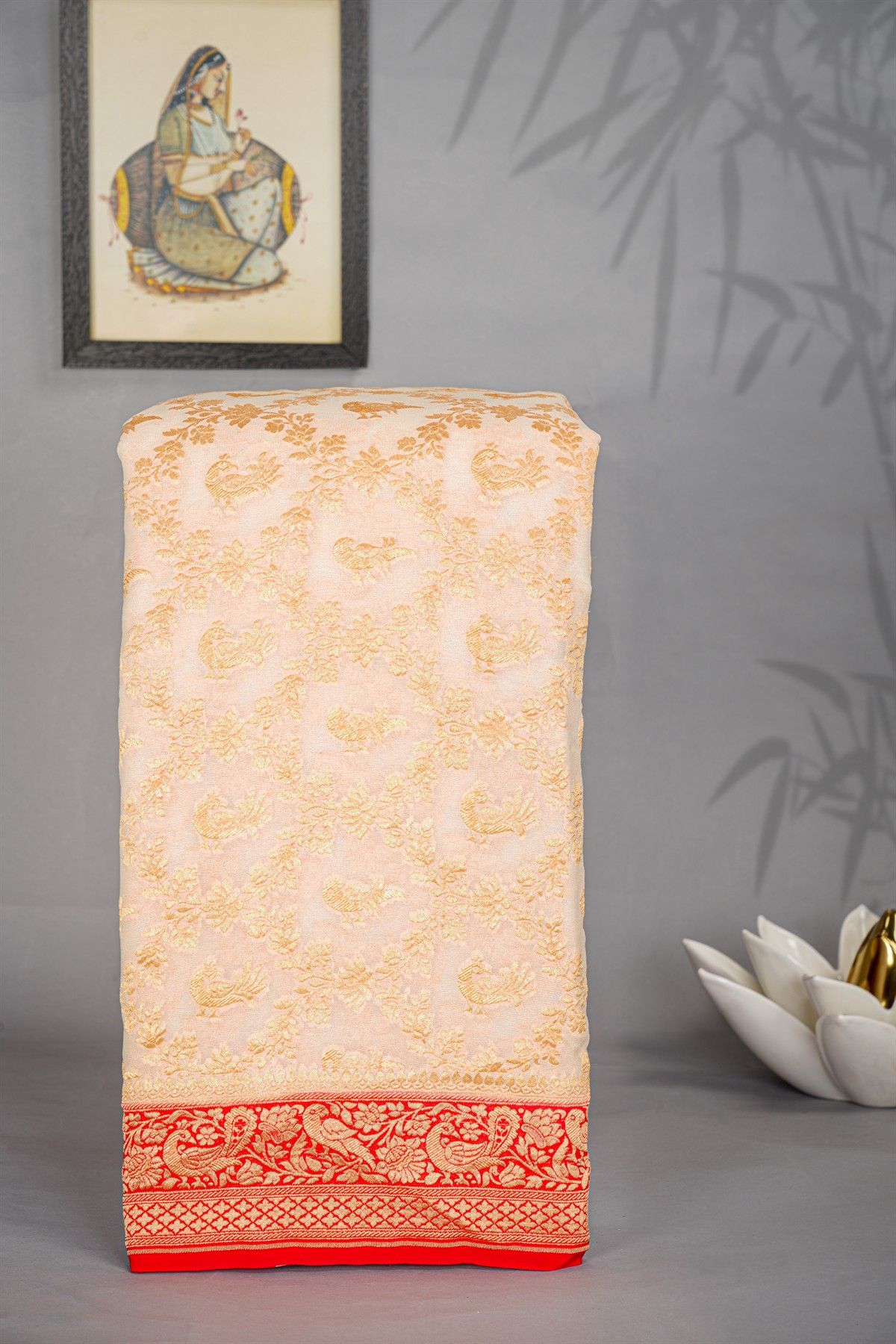 Kaddi Georgette Off White Saree