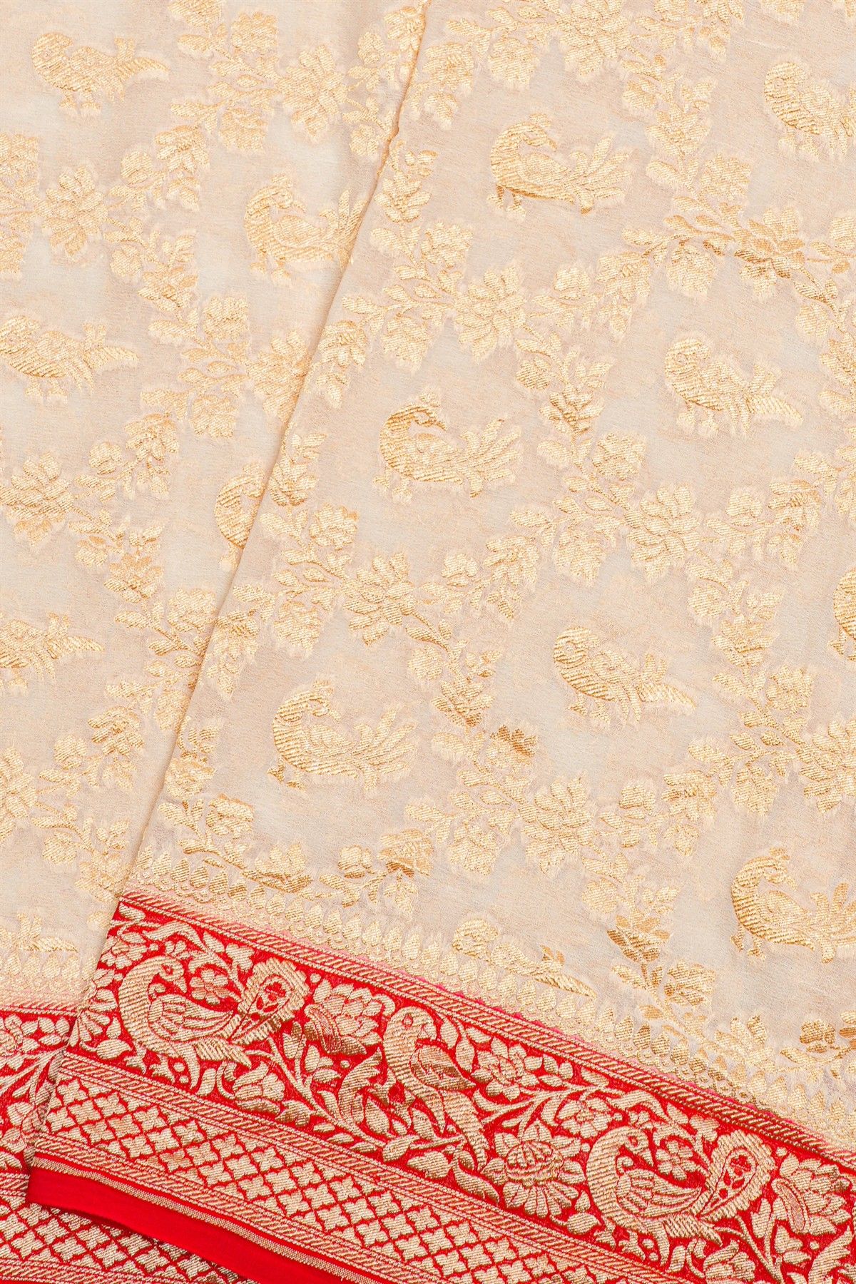 Kaddi Georgette Off White Saree