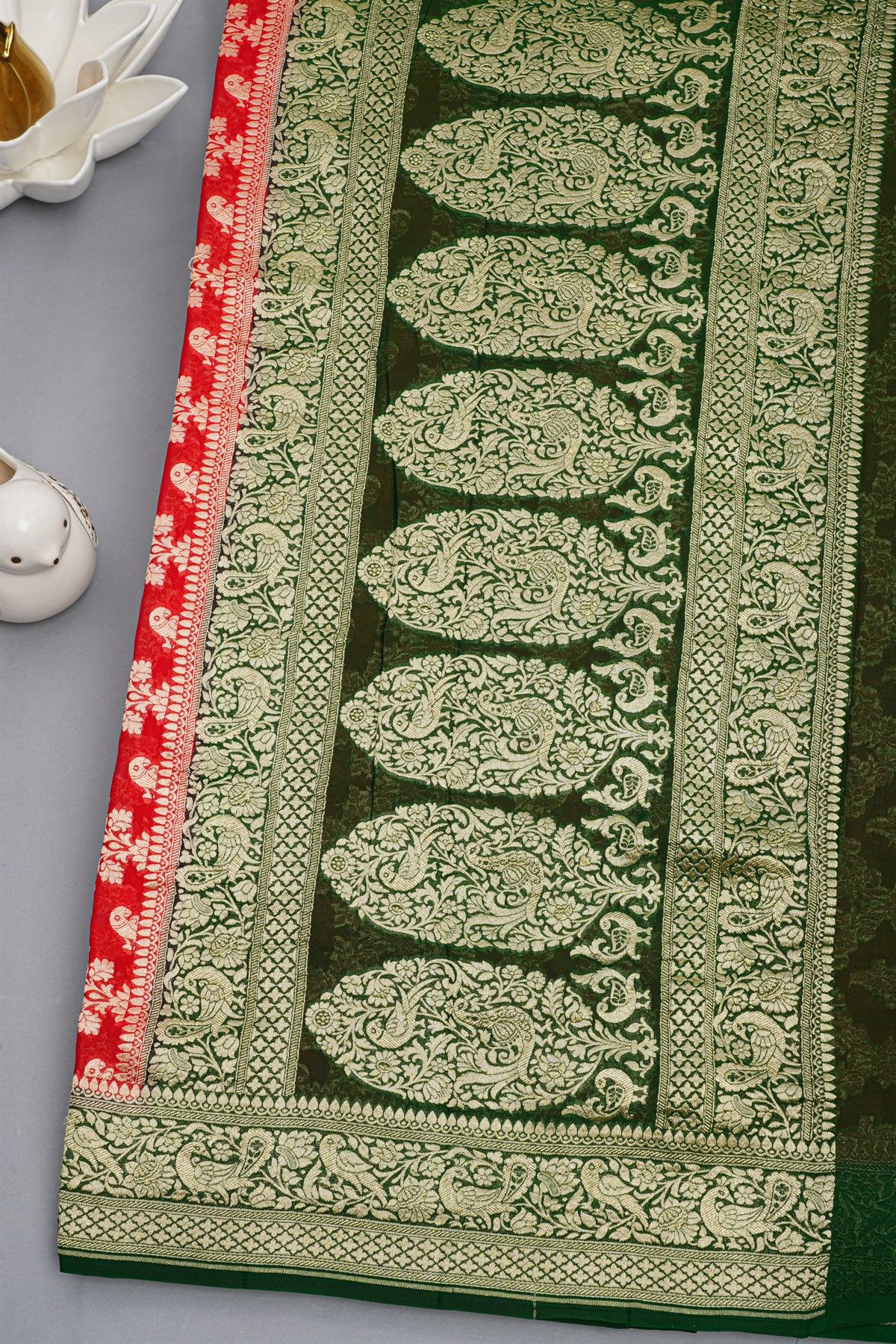 Kaddi Georgette Red Saree