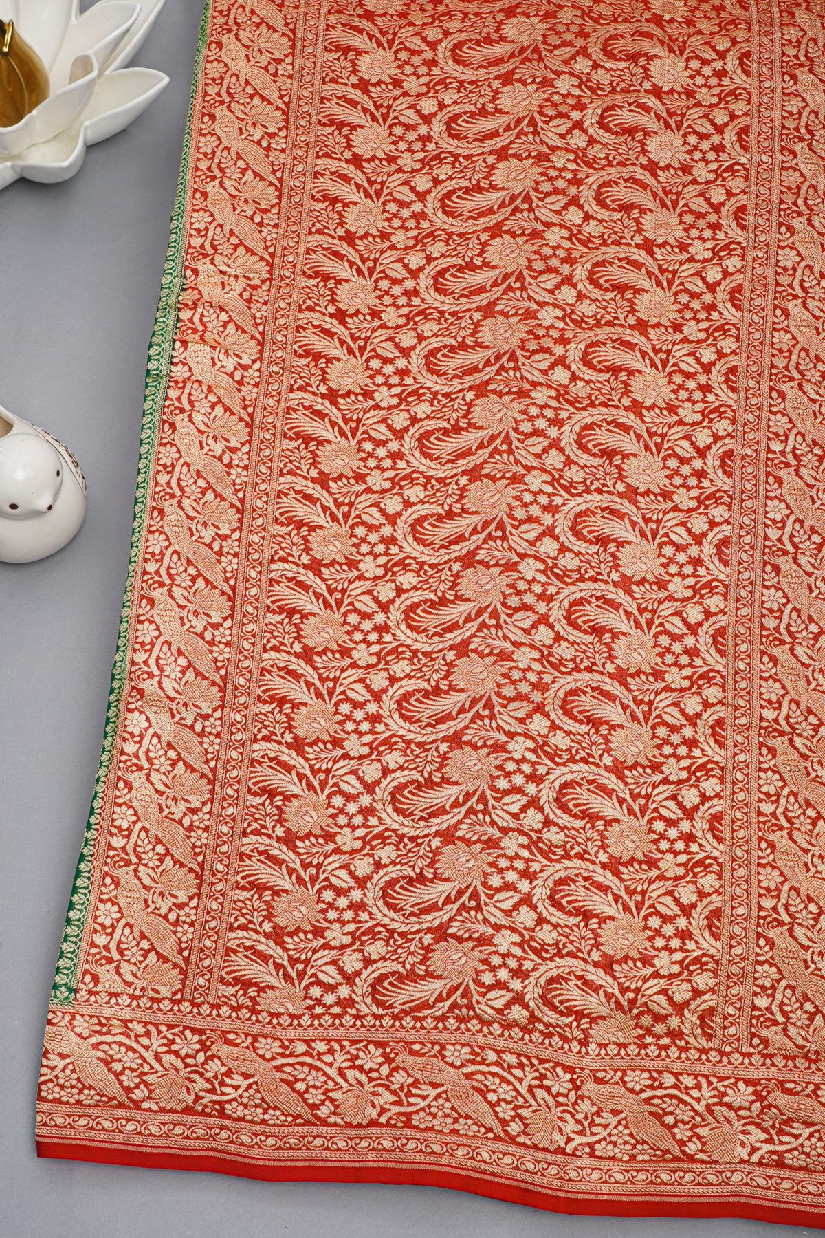 Kaddi Georgette Bottle Green Saree