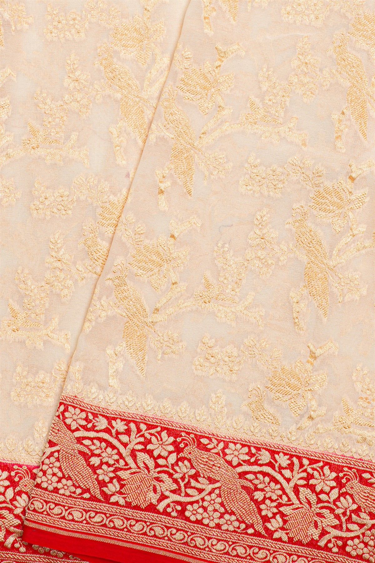 Kaddi Georgette Off White Saree