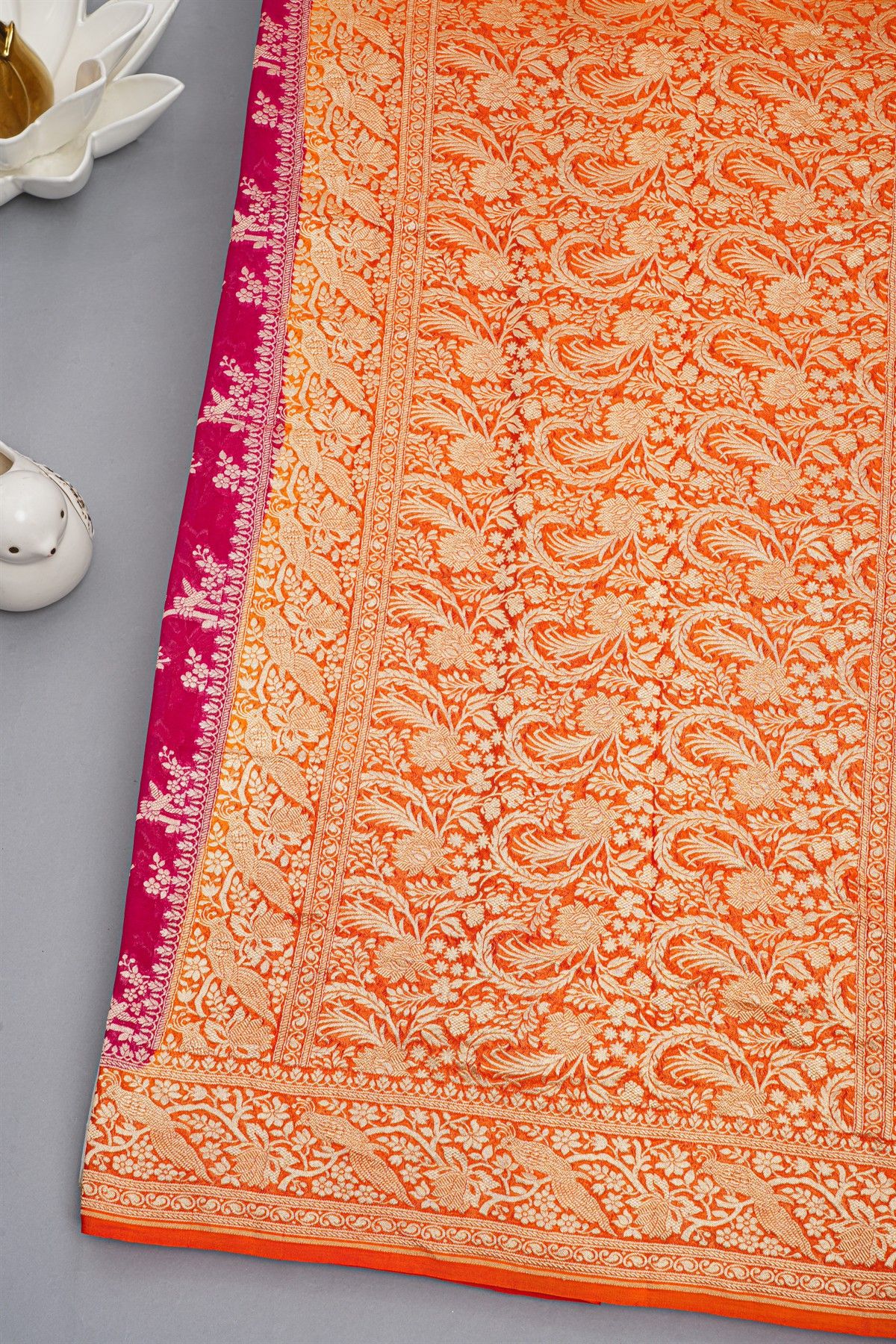 Kaddi Georgette Deep Magenta Saree