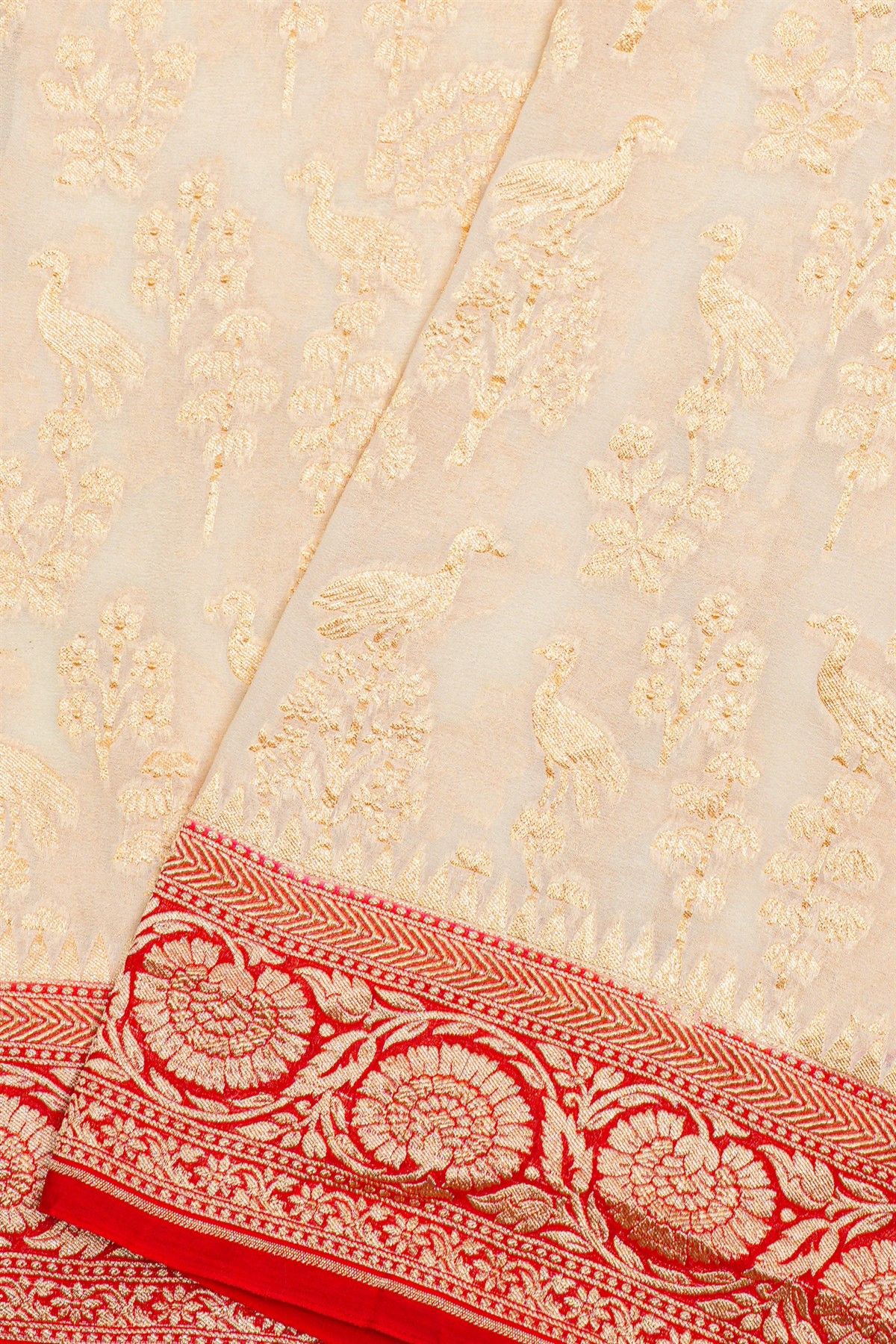 Kaddi Georgette Off White Saree