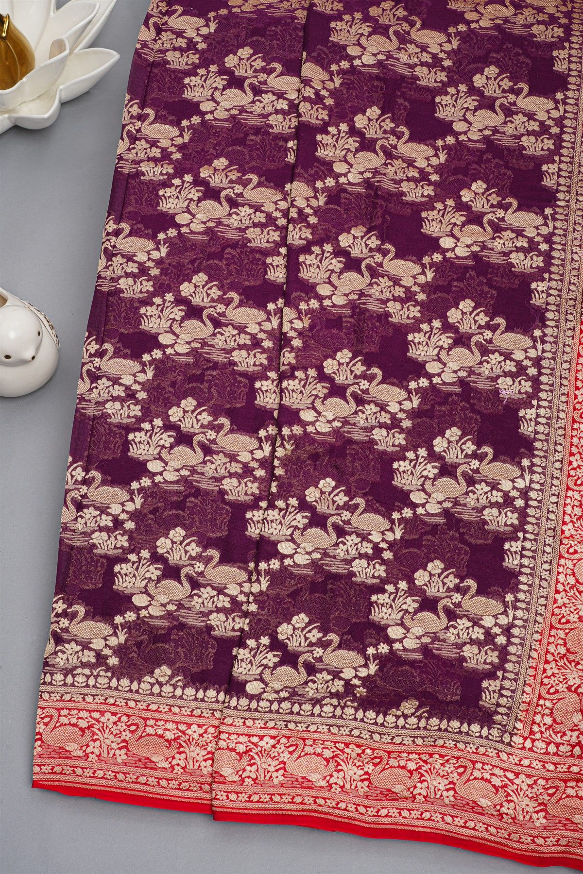 Kaddi Georgette Wine Saree