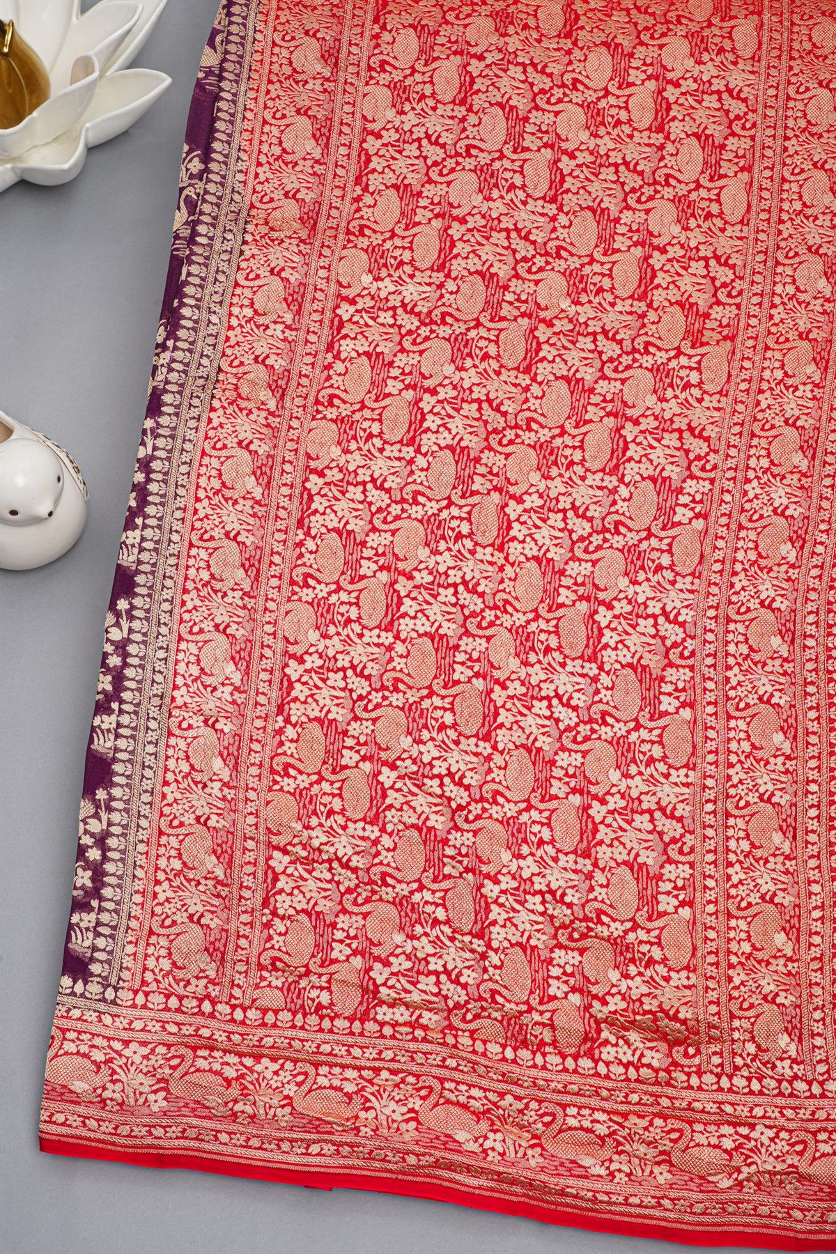 Kaddi Georgette Wine Saree