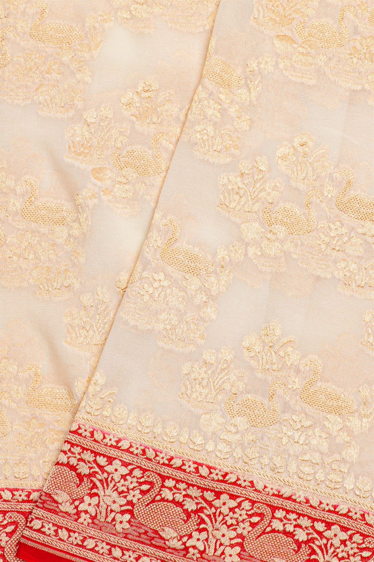 Kaddi Georgette Off White Saree