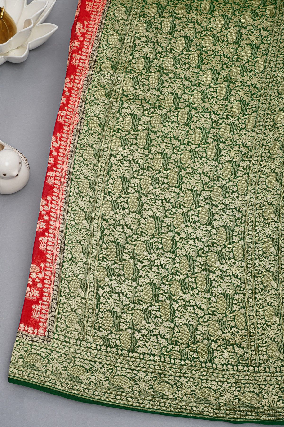 kaddi Georgette Red Saree