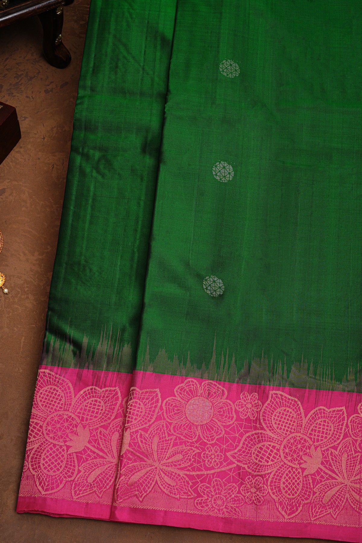 Coimbatore Soft Silk Bottle Green Saree