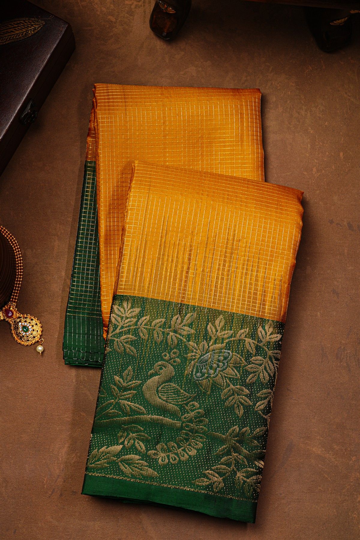 Coimbatore Soft Silk Mustard Saree