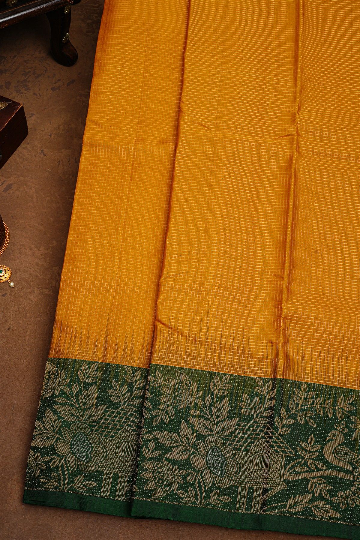 Coimbatore Soft Silk Mustard Saree