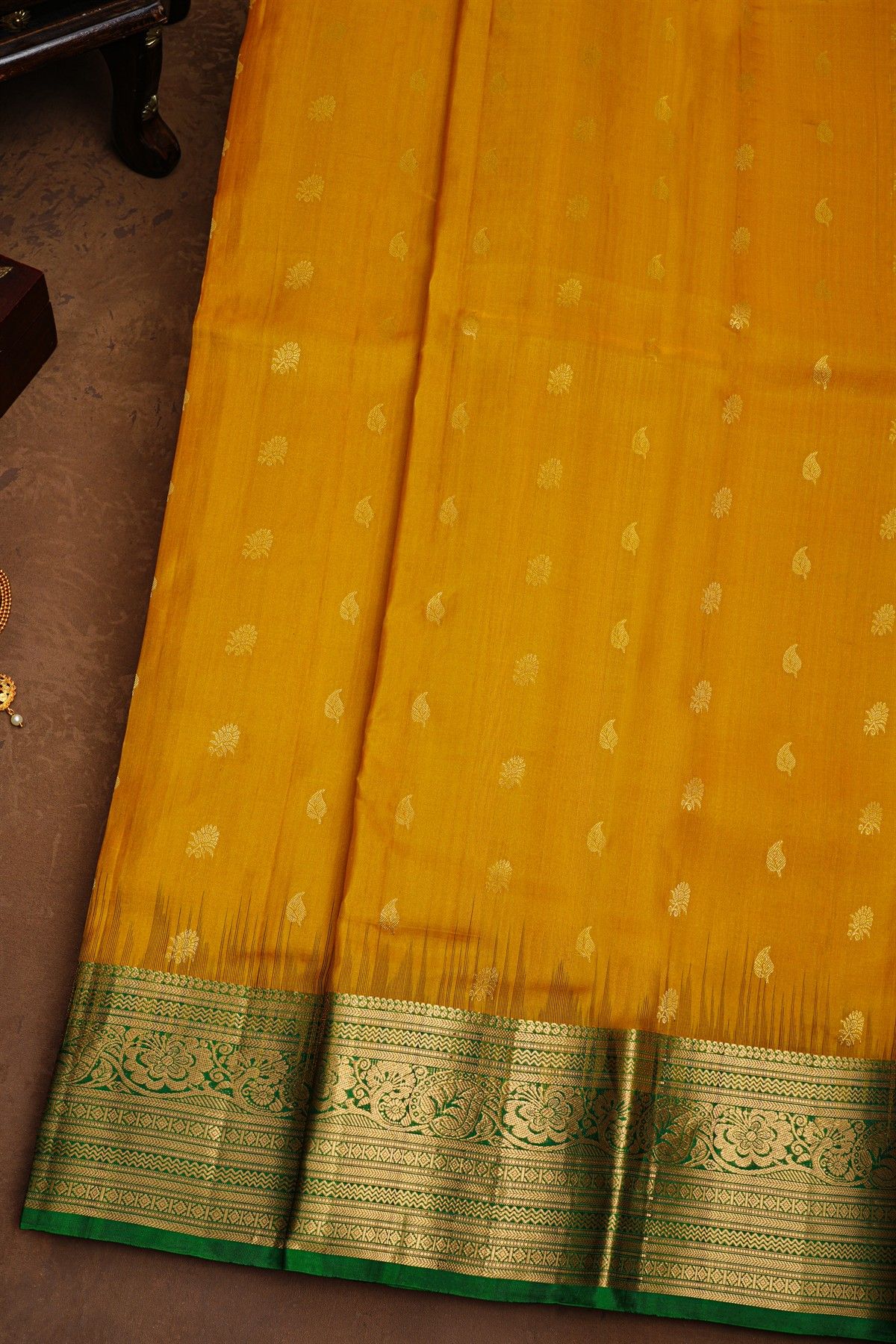 Coimbatore Soft Silk Mustard Saree