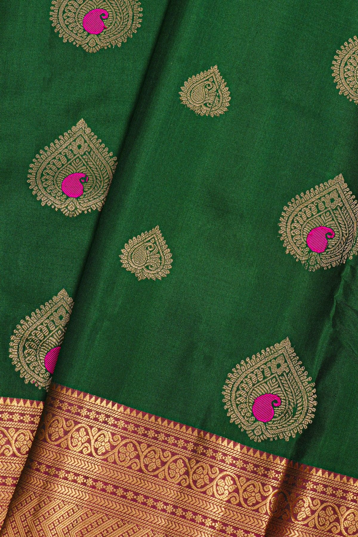 Coimbatore Soft Silk Bottle Green Saree