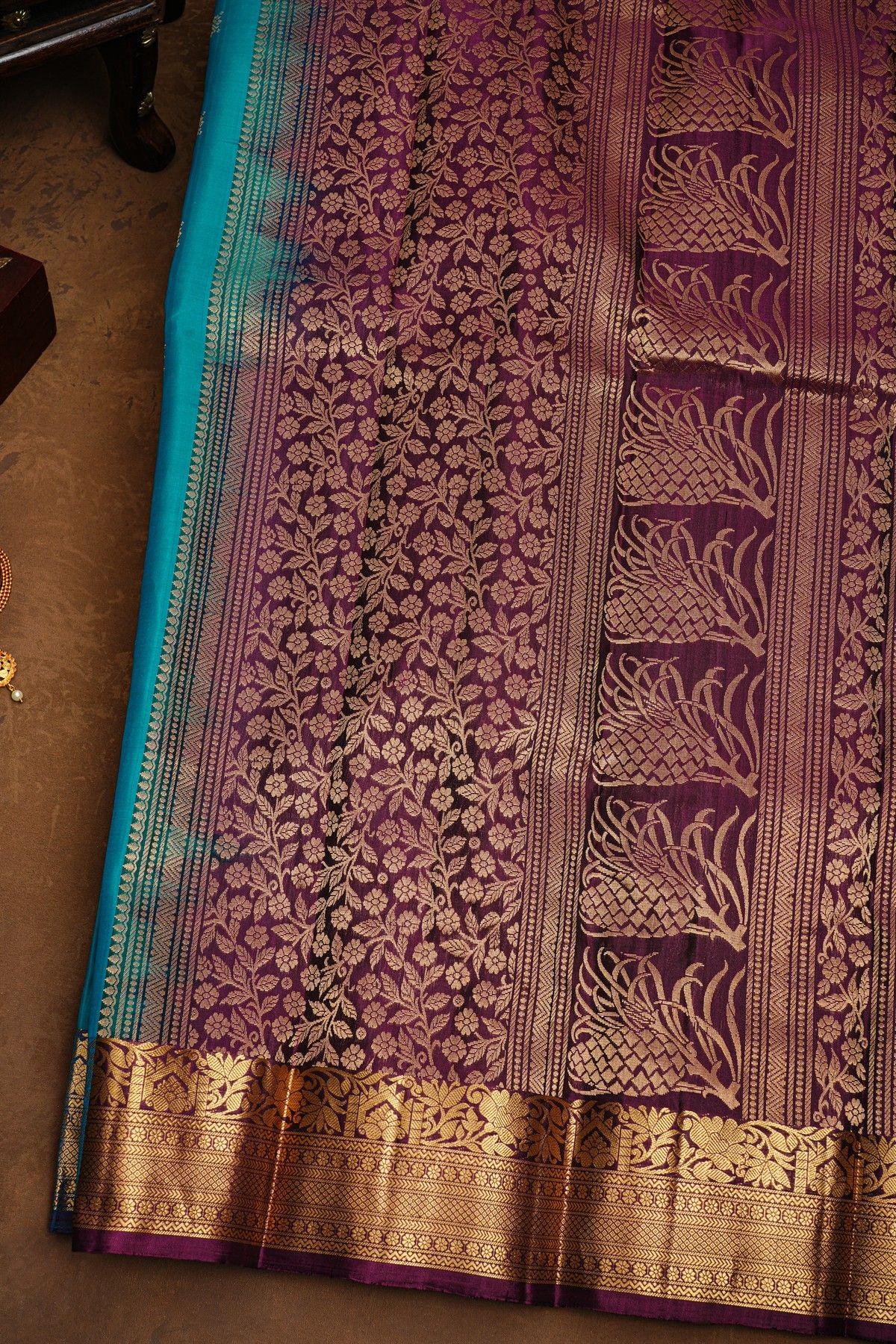 Coimbatore Soft Silk Sea Blue Saree