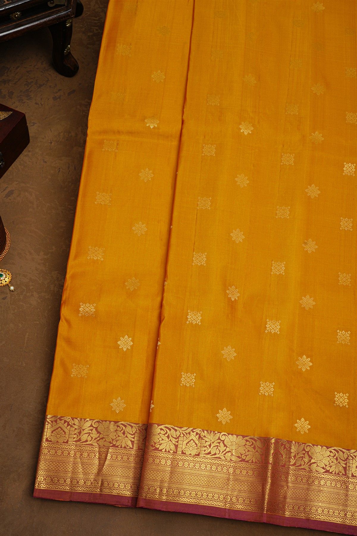 Coimbatore Soft Silk Mustard Saree