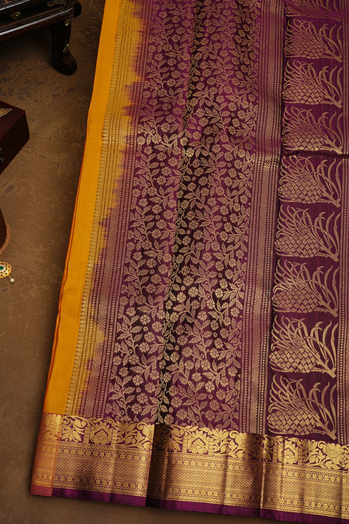 Coimbatore Soft Silk Mustard Saree