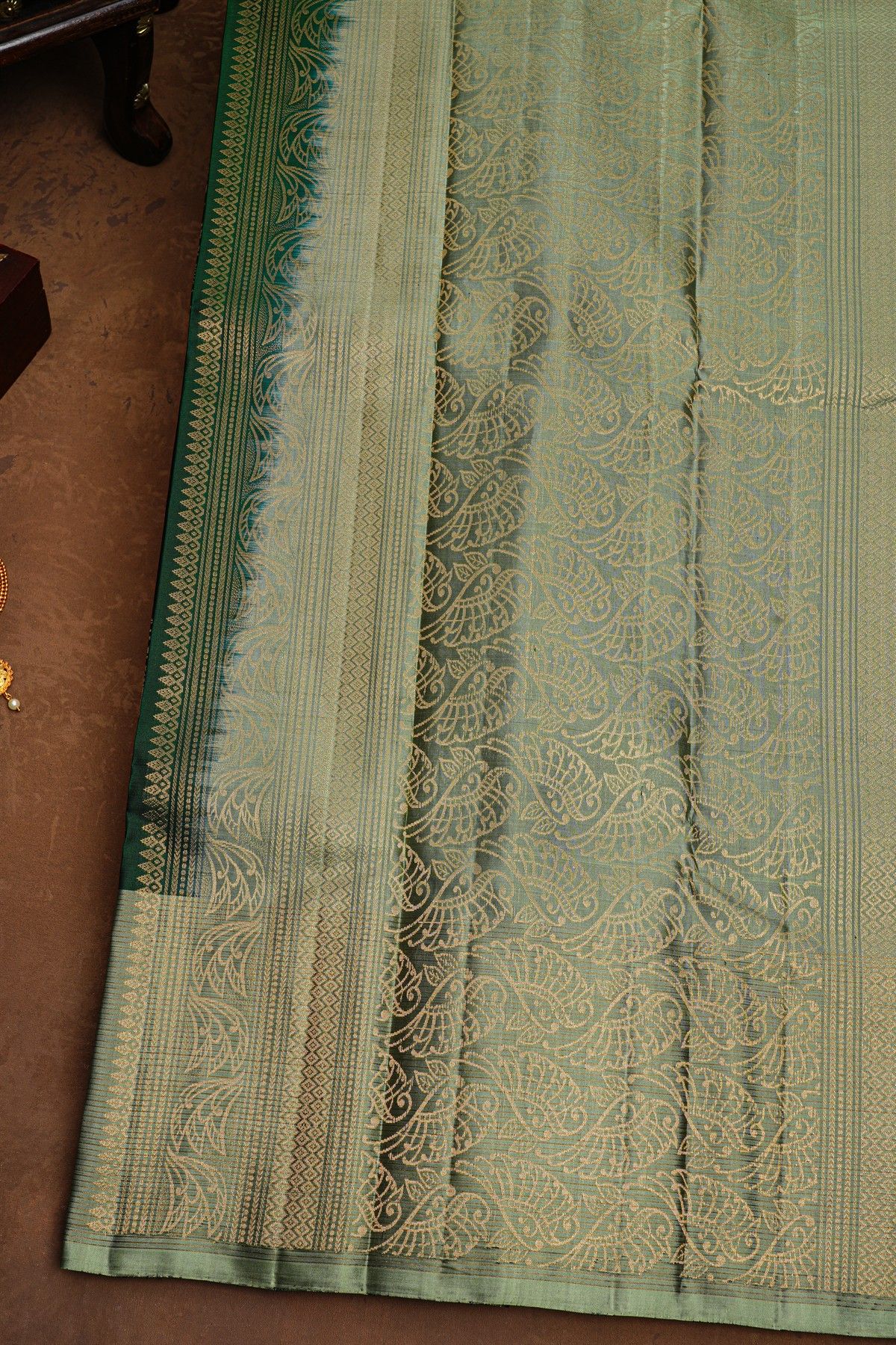 Coimbatore Soft Silk  Bottle Green Saree