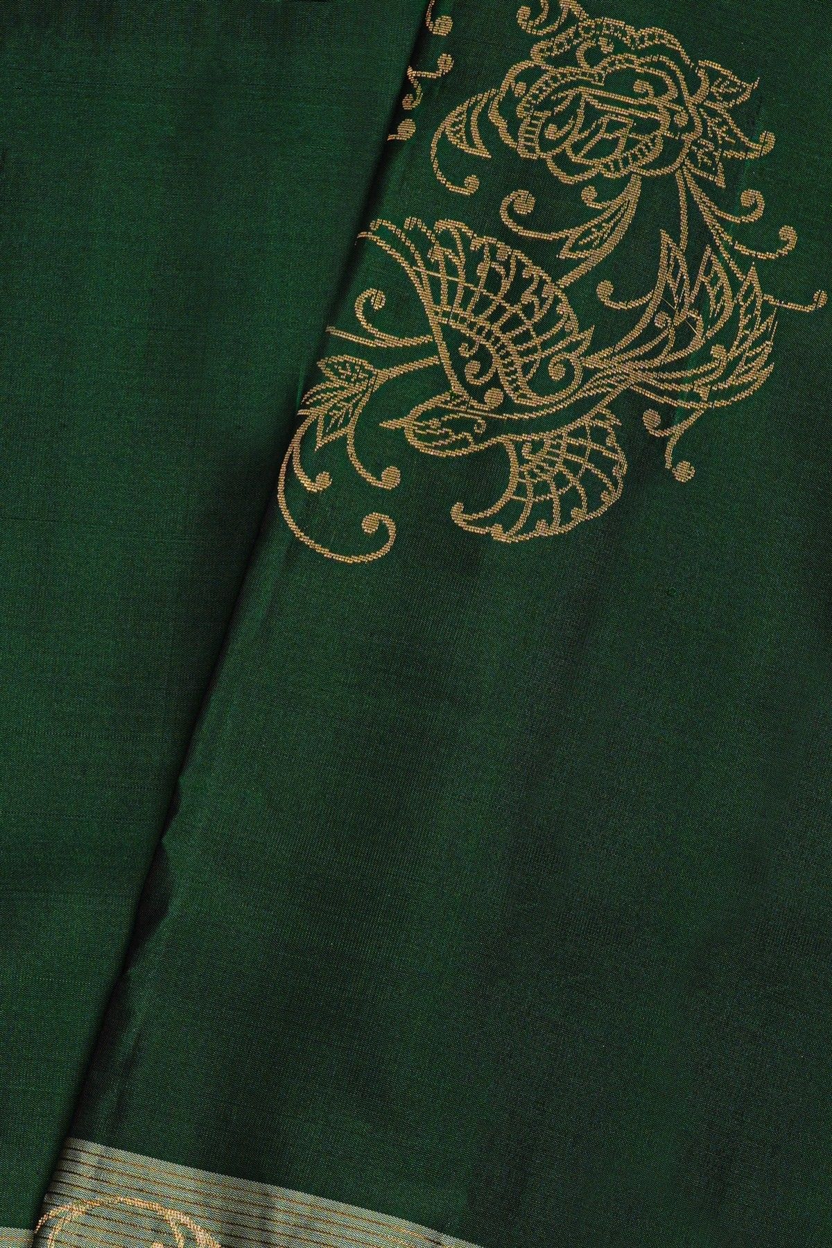 Coimbatore Soft Silk  Bottle Green Saree
