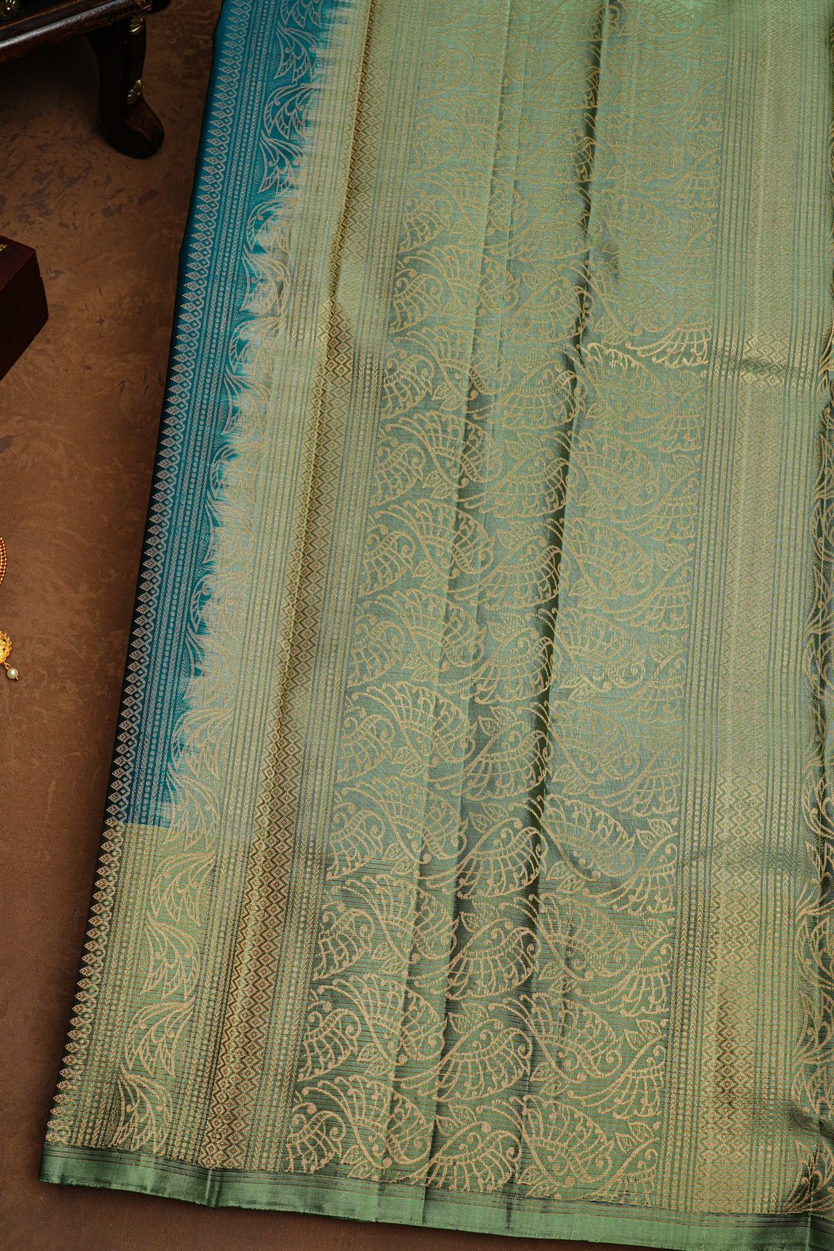 Coimbatore Soft Silk Teal Blue Saree