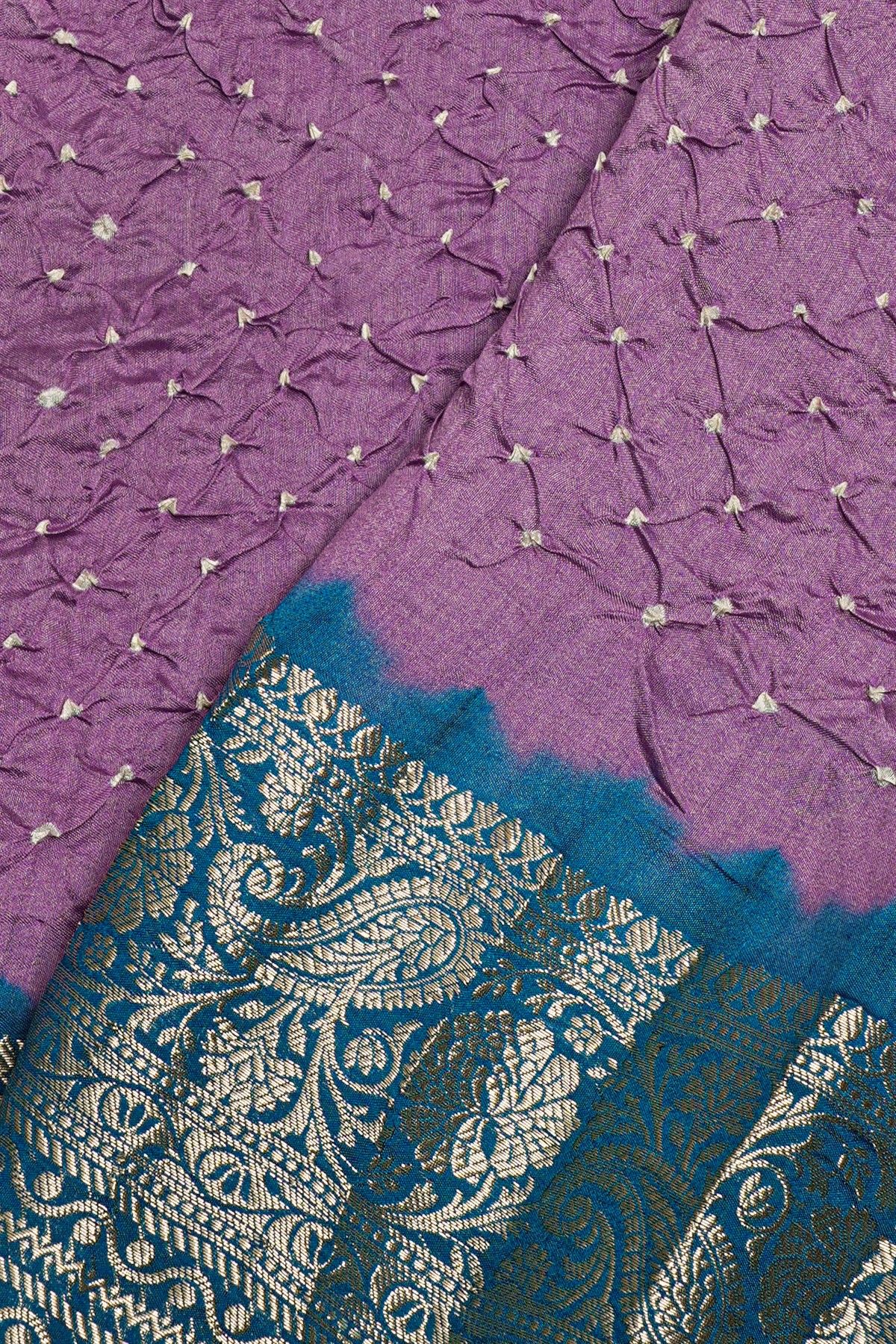 Bandhani Silk Purple Saree