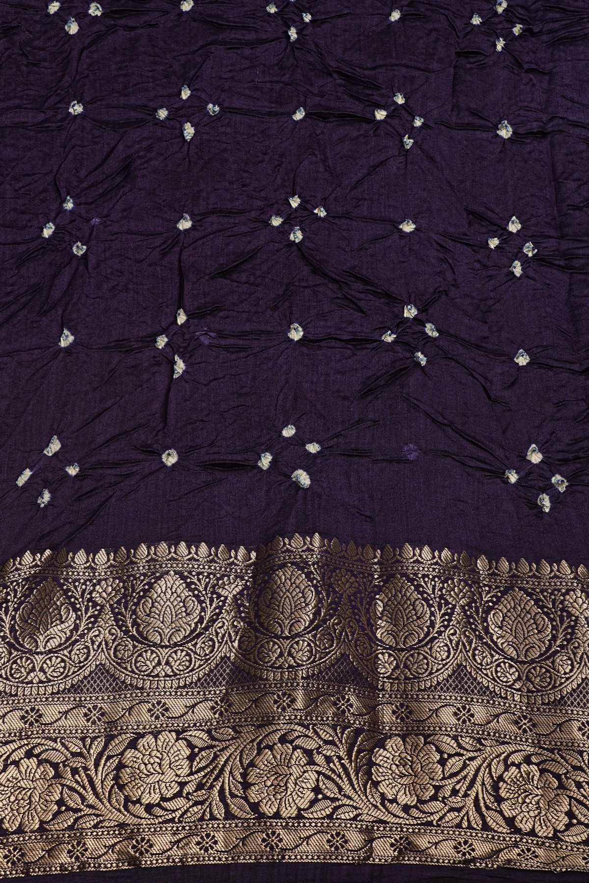 Bandhani Silk Grey Saree