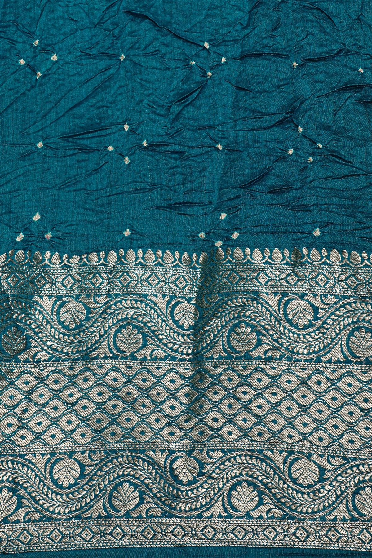 Bandhani Silk Grey Saree
