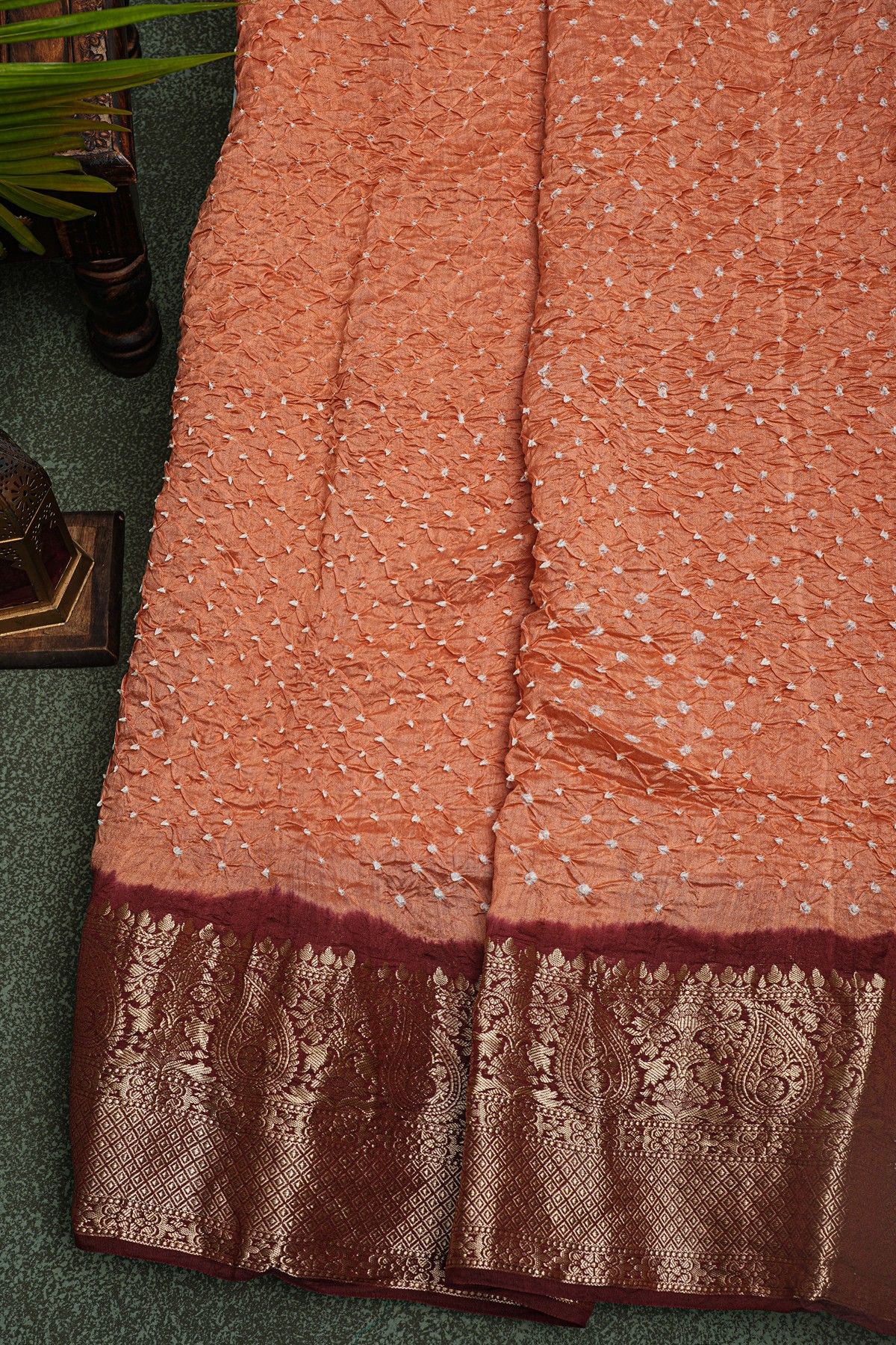 Bandhani Silk Orange Saree