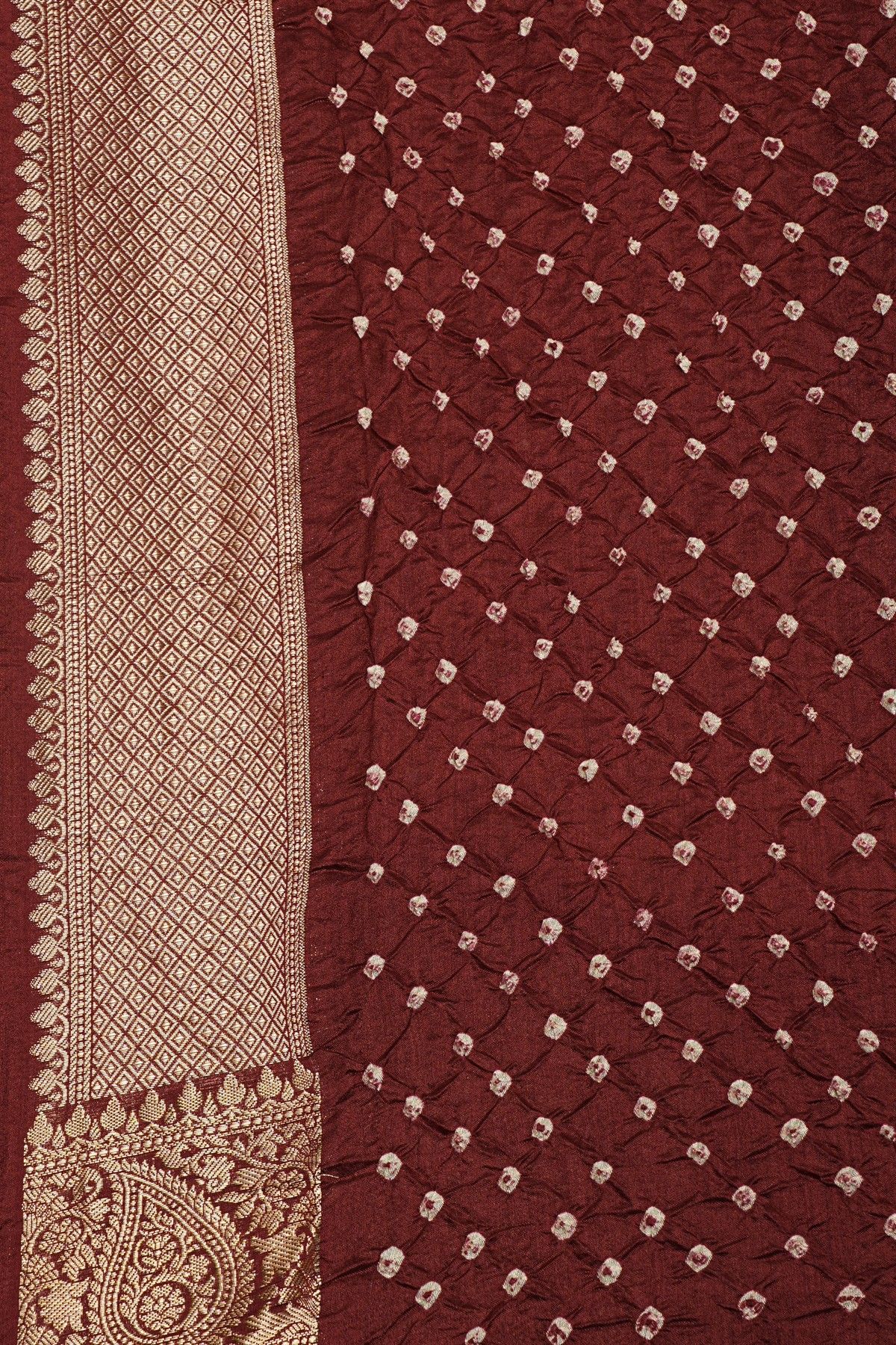 Bandhani Silk Orange Saree