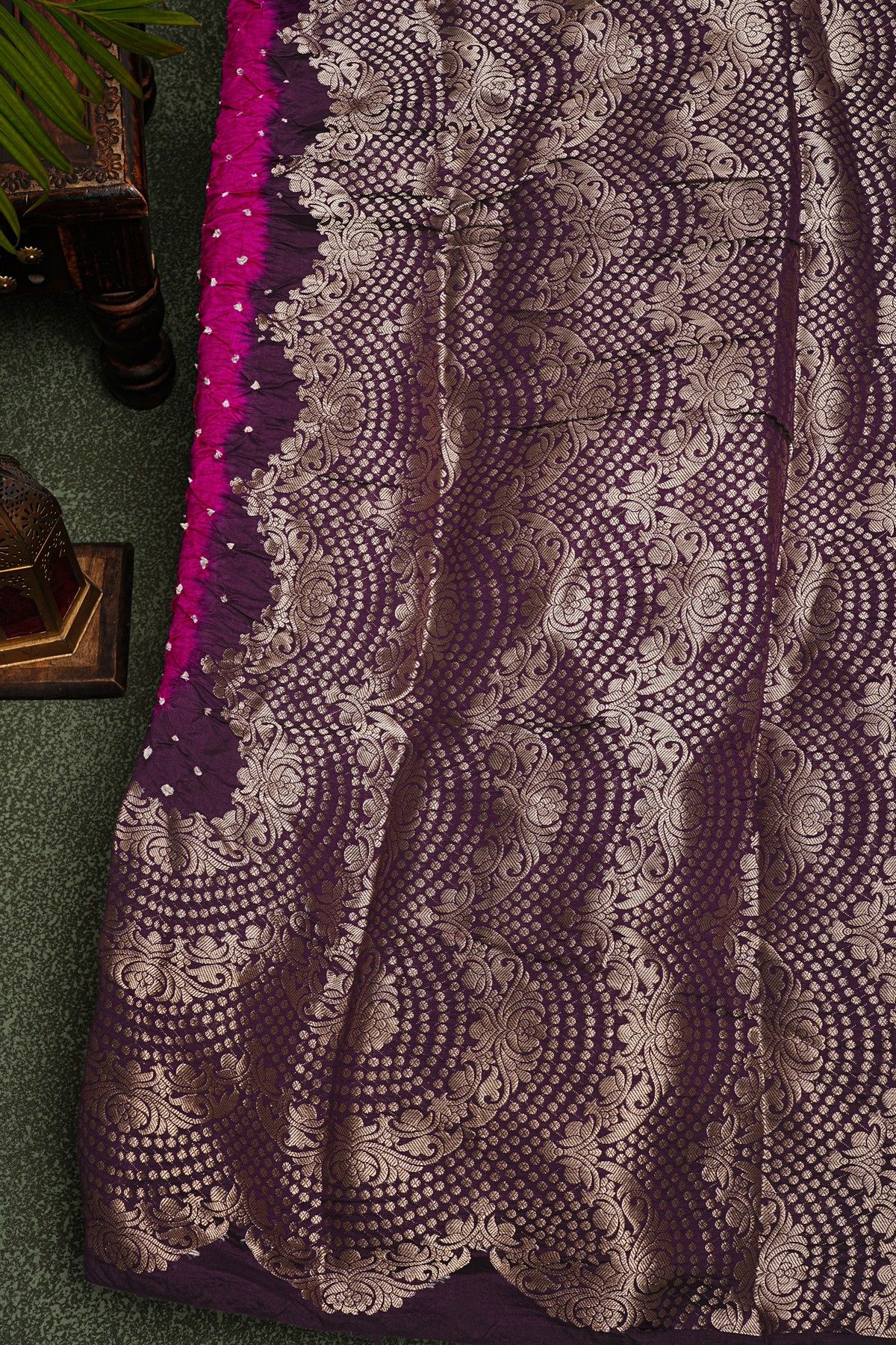 Bandhani Silk Pink Saree
