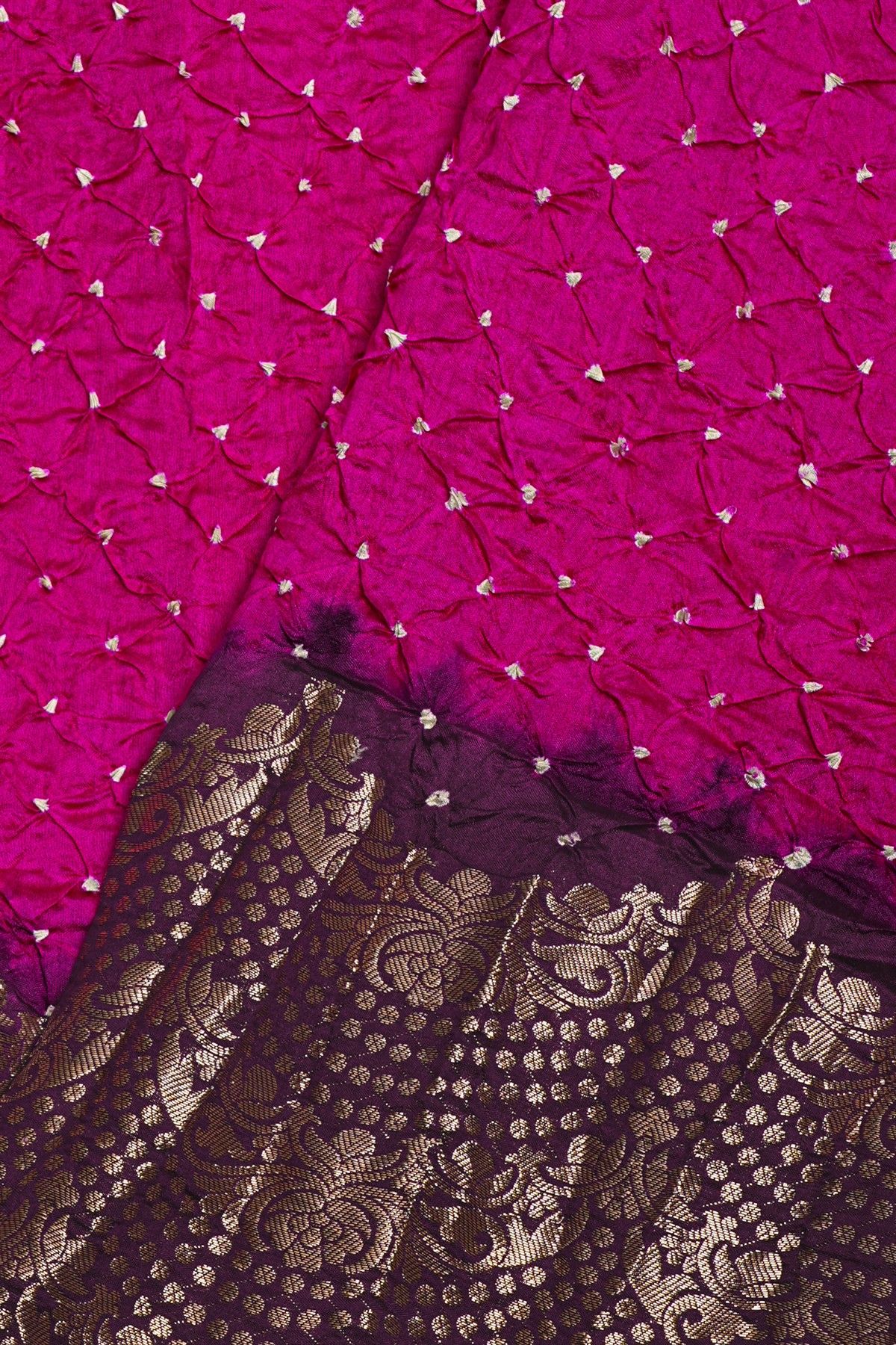 Bandhani Silk Pink Saree