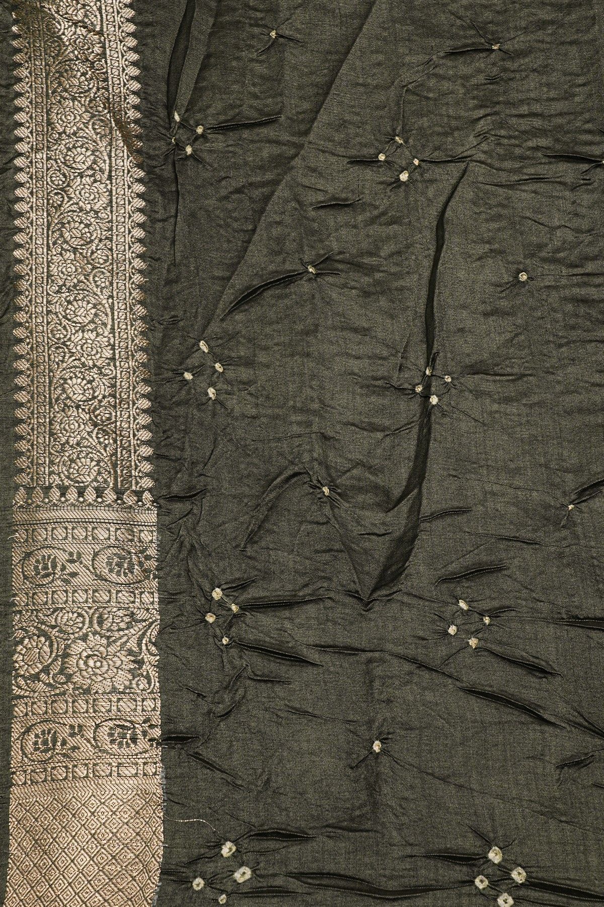 Bandhani Silk Green Saree