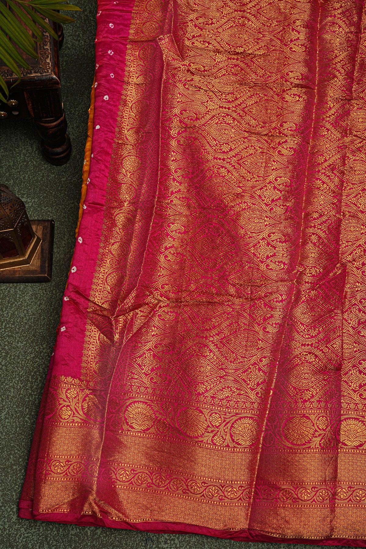 Bandhani Silk Orange Saree