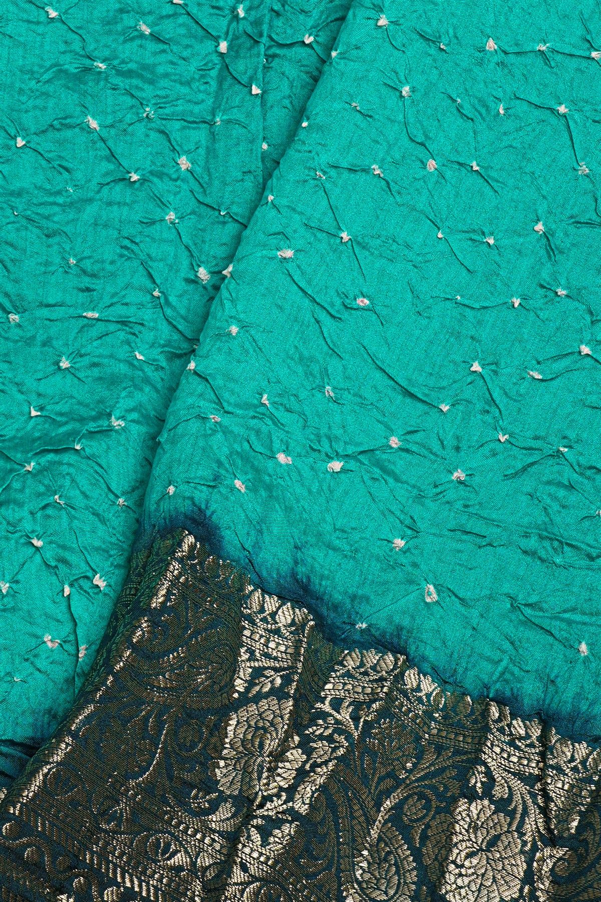 Bandhani Silk Sky Blue Saree