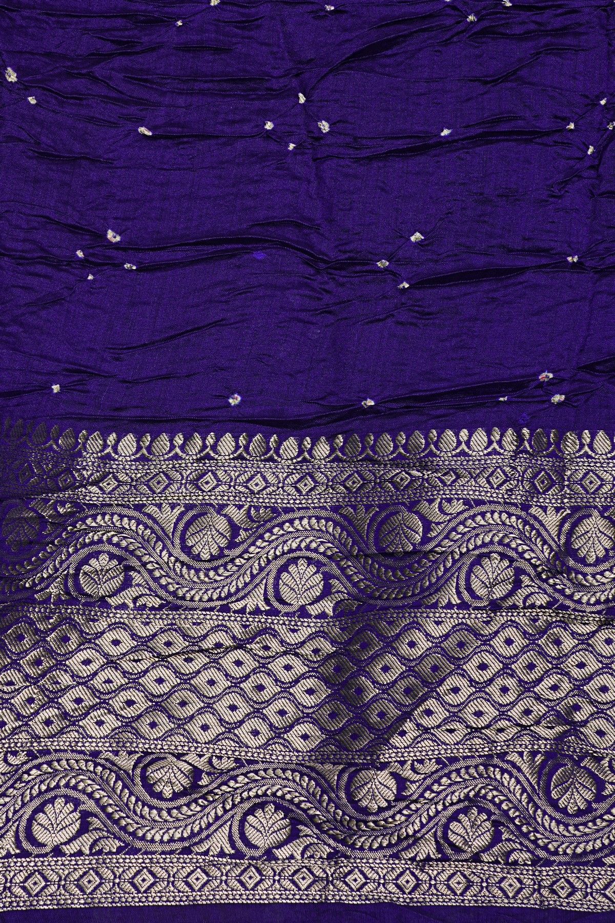 Bandhani Silk Purple Saree