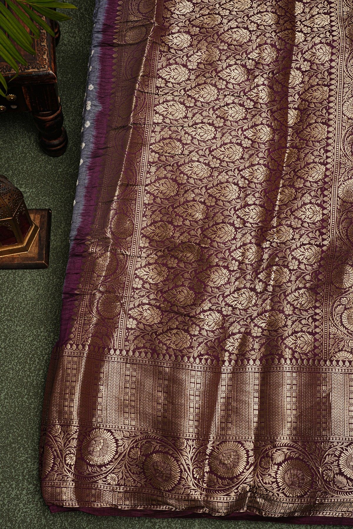 Bandhani Silk Grey Saree