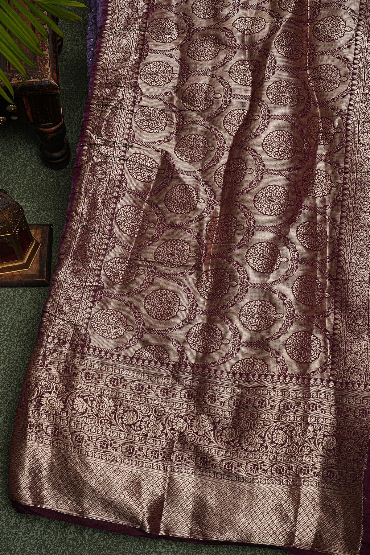 Bandhani Silk Purple Saree